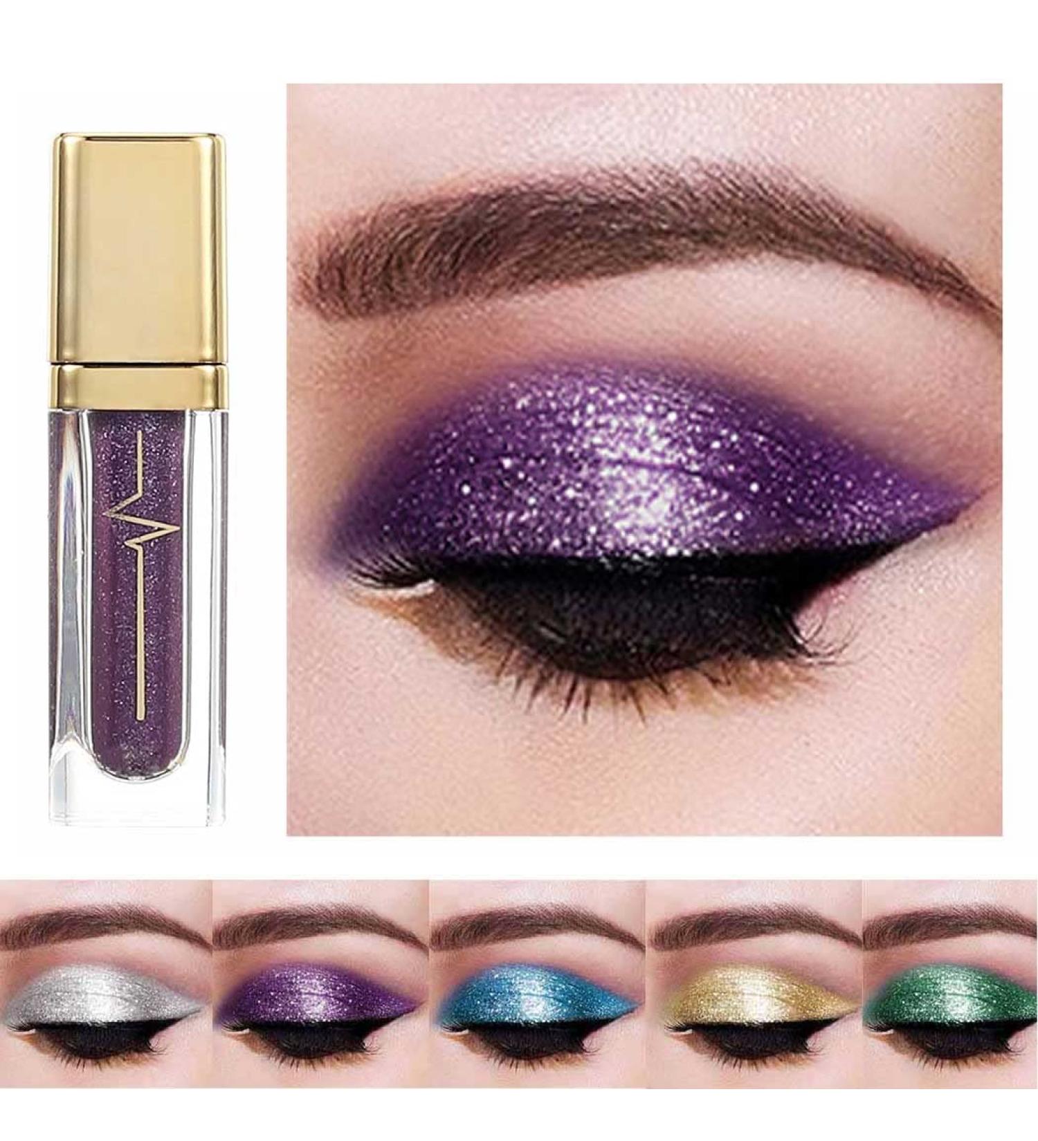 Kilshye Glitter Liquid Eyeshadow - High Pigment, Long Lasting, Waterproof Makeup in A- Purple 4 | For Women and Girls - Buy Online on GoSupps.com