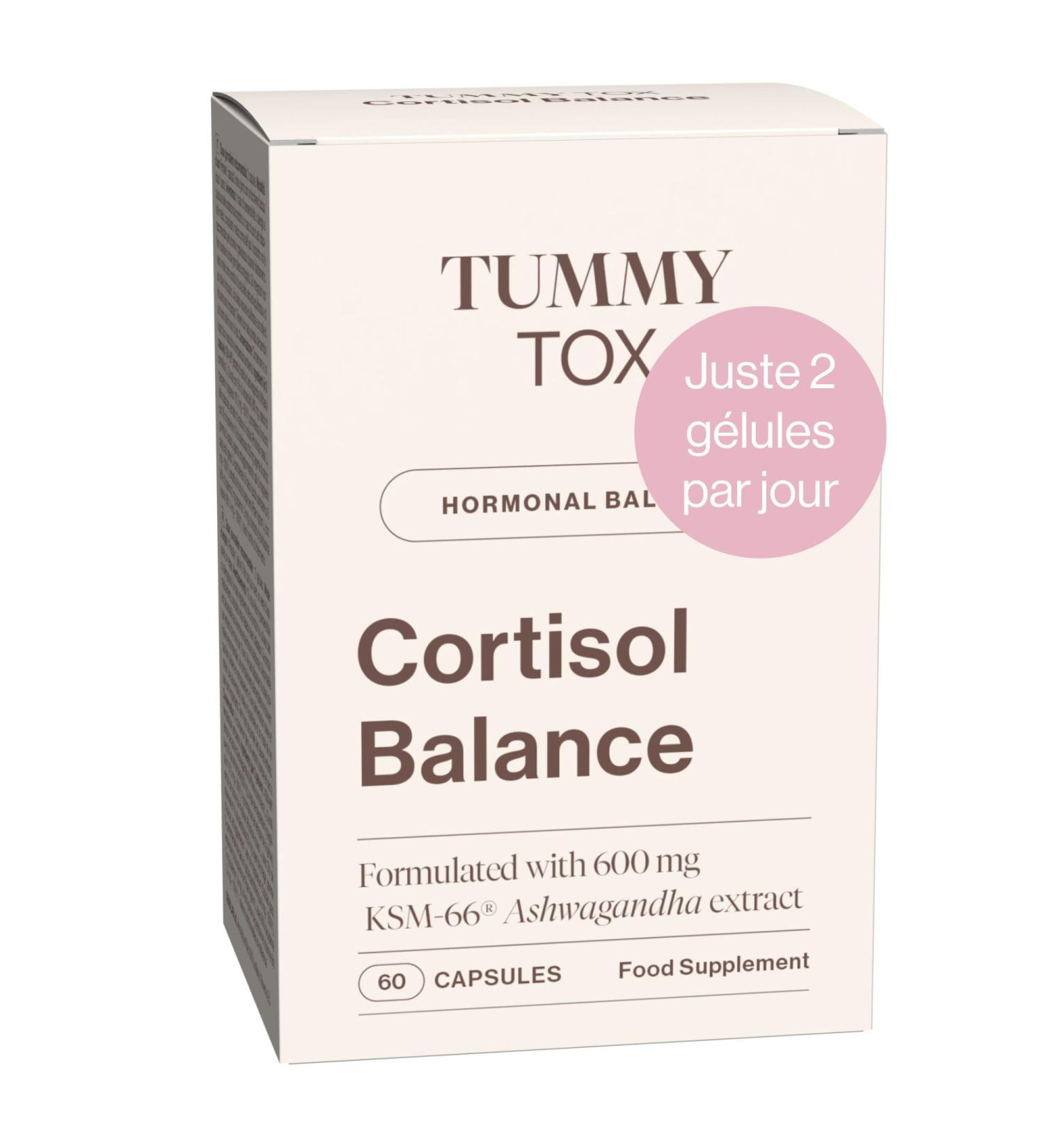 Cortisol Balance - 600 mg Ashwagandha KSM 66 Rhodiola Rosea avec Magn sium Vitamine B6 et B5 - par Tummy Tox 60 g lules - Buy Online on GoSupps.com