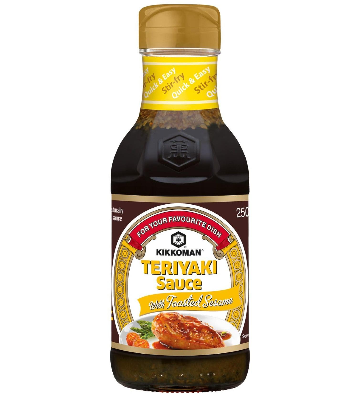 Kikkoman | Teriyaki Sauce Sesame 250Ml | Teriyaki Sauce with Toasted Sesame | Based on naturally brewed soy sauce | For Your Favourite Dish - Buy Online on GoSupps.com