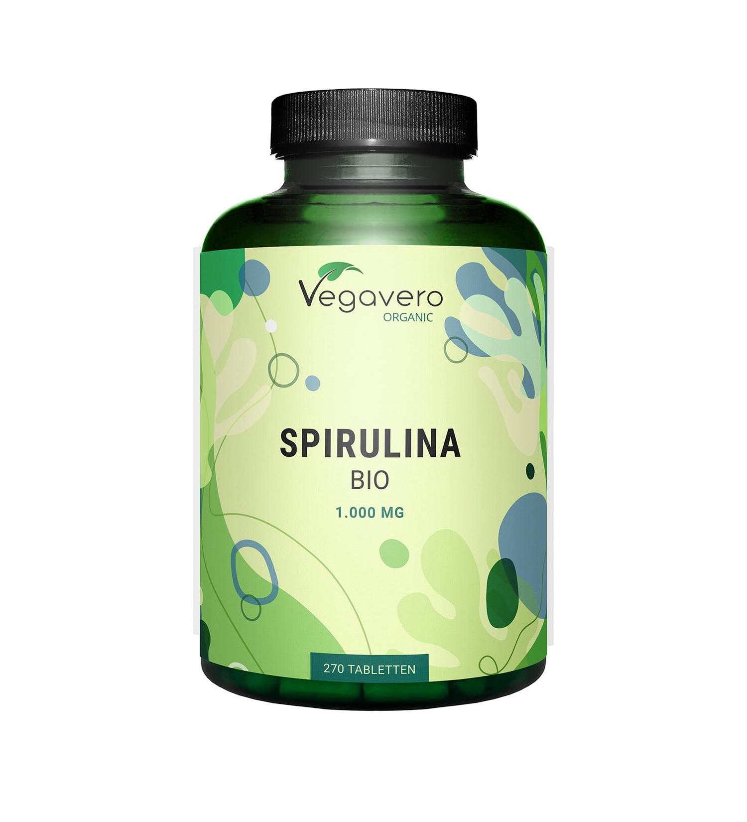 Organic Spirulina Vegavero 1000mg | 270 Tablets | Vegan | Rich in Protein, Vitamins & Minerals - Buy Online on GoSupps.com