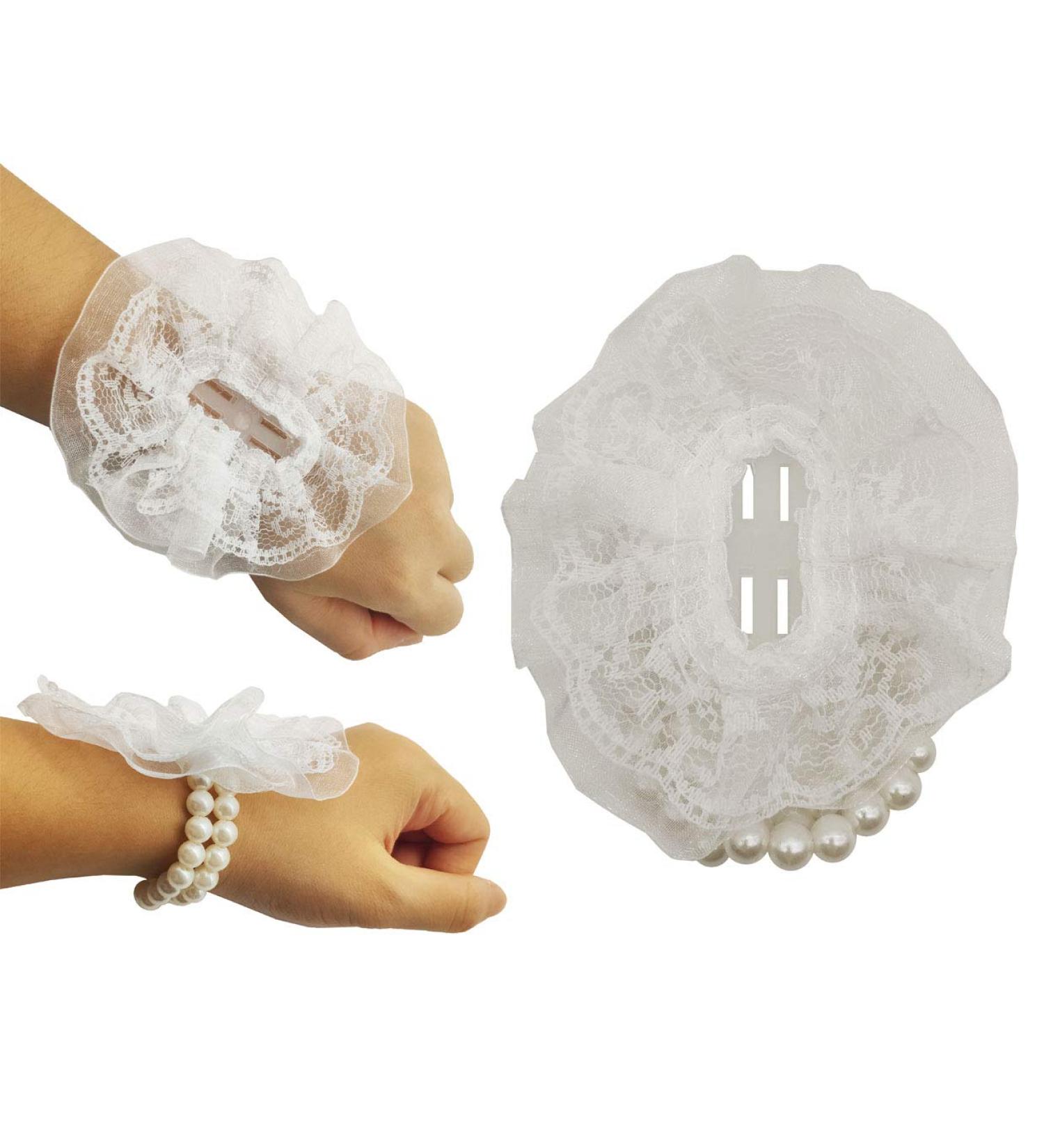 Sovenny 12 Piece Elastic Pearl Wrist Corsage Bands for Wedding Prom - White Wristlets - Buy Online on GoSupps.com