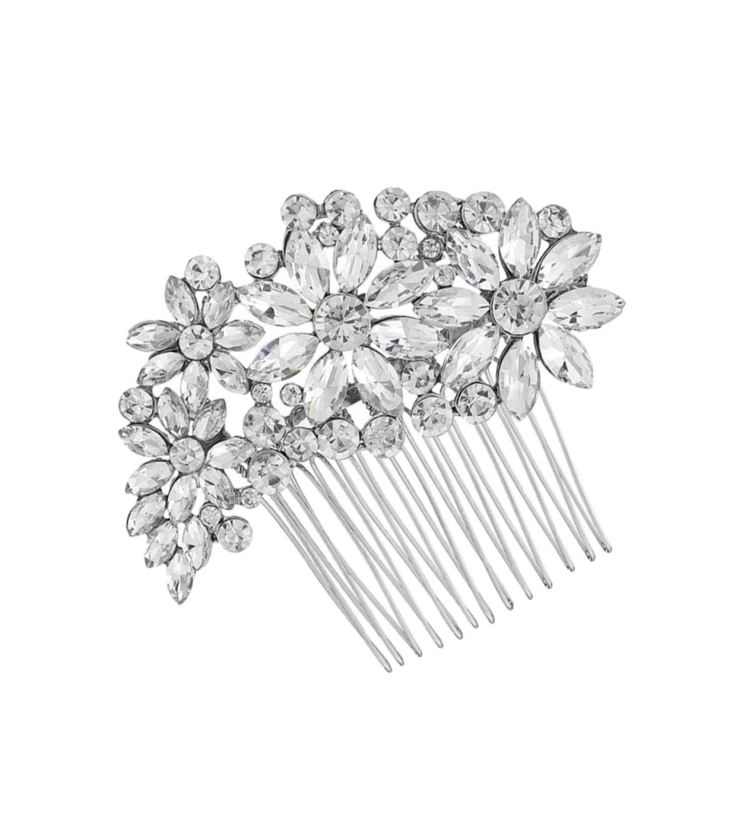 Housoutil Comb Rhinestone Headpiece Wedding Hair Clip Rhinestone Hair Clip Bridal Hair Clip Rhinestone Hair Accessories Wedding Veils Pearl Tiara Bride Hair up Rhinestones - Buy Online on GoSupps.com