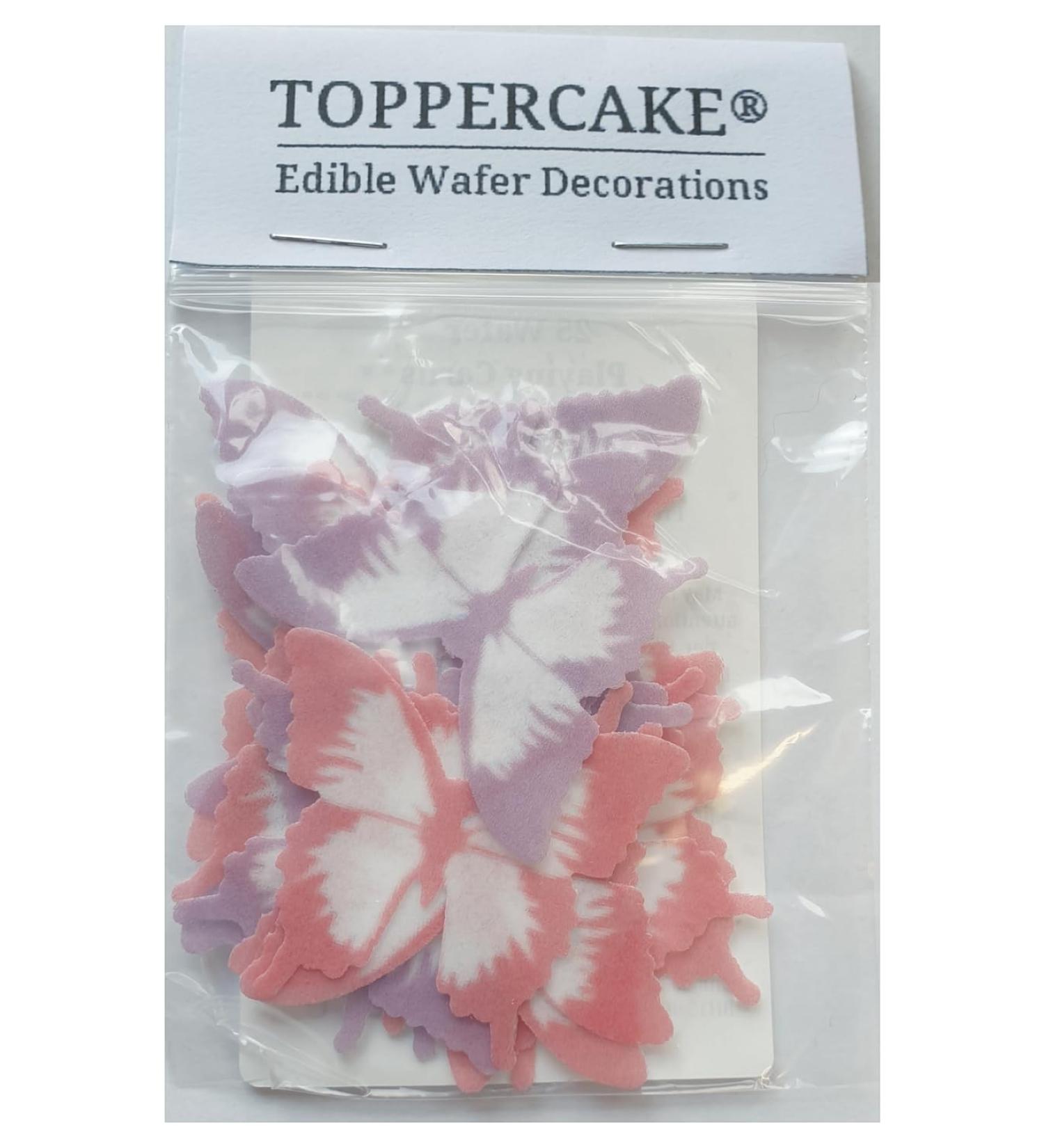 Toppercake Edible Lilac & Pink Swallowtail Butterfly Wafer Cup Cake Topper Decorations (Pack of 24) - Buy Online on GoSupps.com