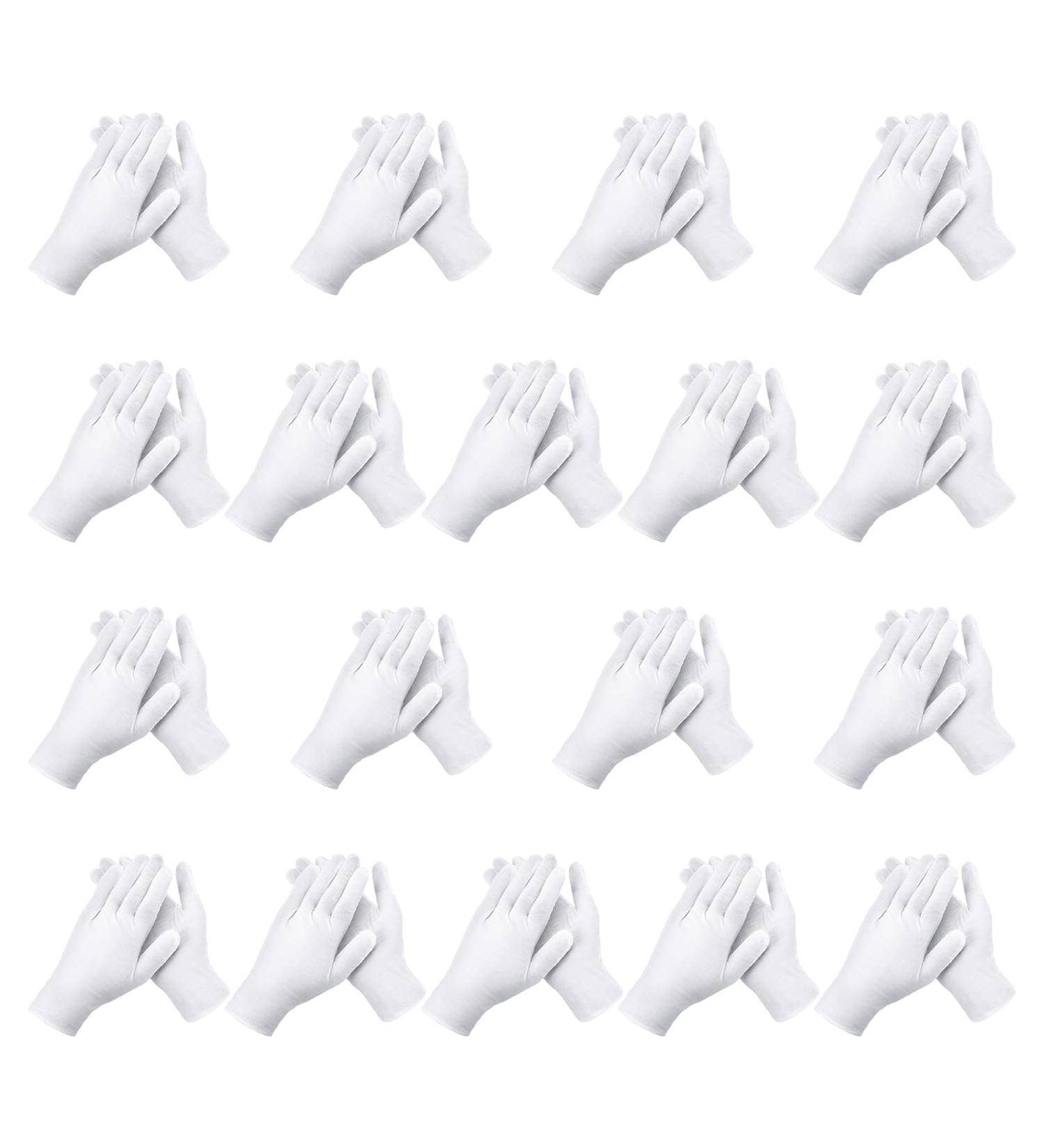 36Pcs White Gloves 18 Pairs Soft Cotton Gloves Large Size Stitched White Gloves for Dry Hand Moisturizing Cosmetic Hand Spa and Coin Jewelry Silver Inspection - Buy Online on GoSupps.com