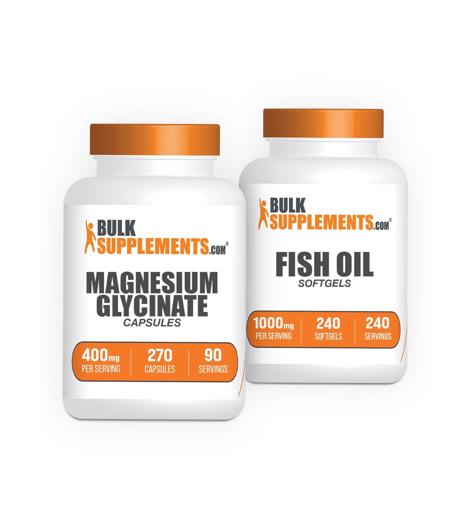 Magnesium Glycinate Capsules 240ct + Fish Oil Softgels 240ct Bundle - Buy Online on GoSupps.com
