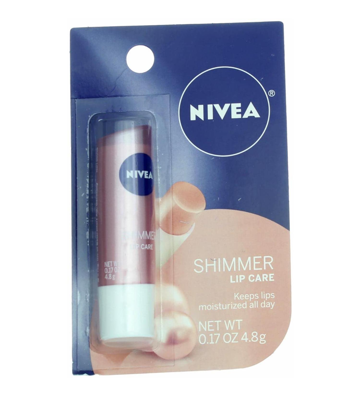NIVEA Shimmer Radiant Lip Care 0.17 oz - Pack of 4 | Moisturizing Lip Balm - Buy Online on GoSupps.com