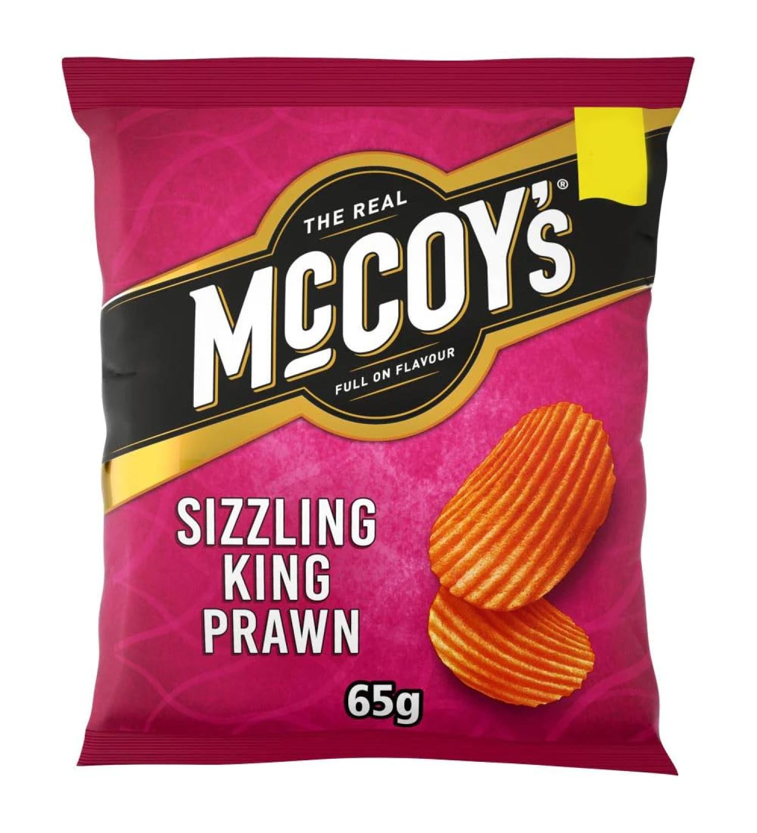 McCoy's Sizzling King Prawn Sharing Crisps 65g-Food