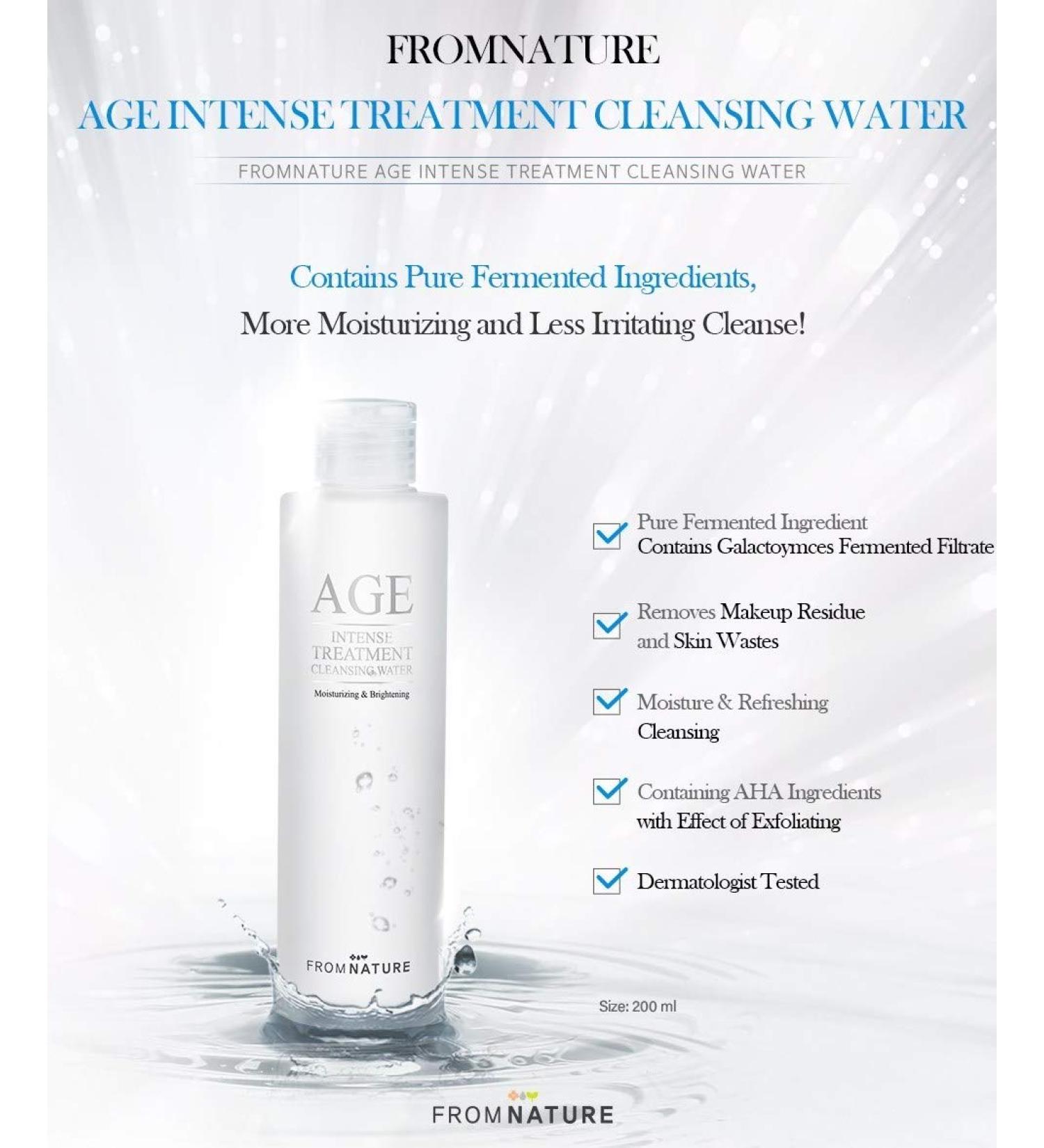 AGE Intense Treatment Cleansing Water 200ml - From Nature Makeup Remover for All Skin Types - International Shipping Available - Buy Online on GoSupps.com