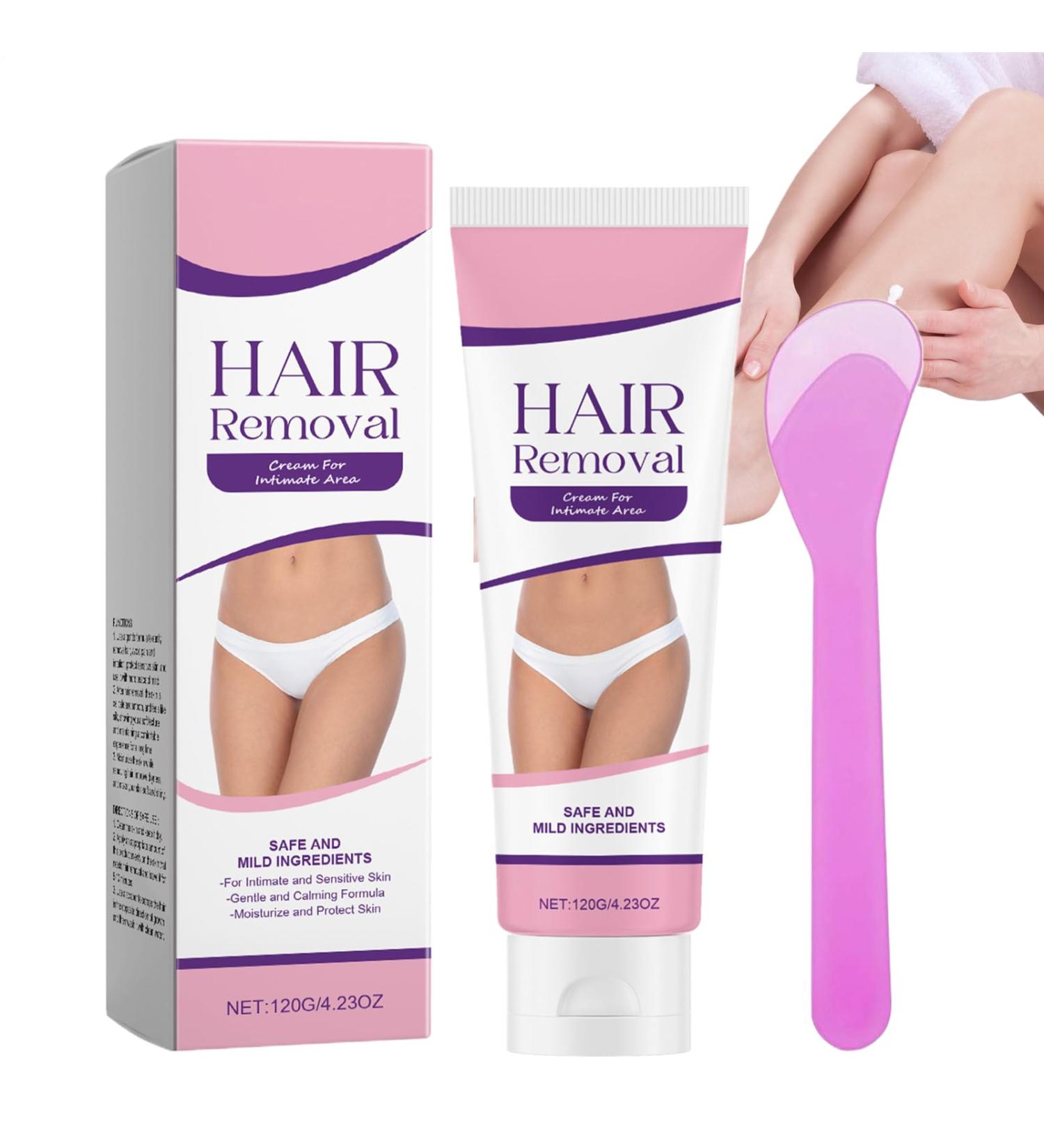 Hair Removal Cream | Lotion with Spatula 120 Grams | Hair Removal Cream for Bikini Area Intimate Area Legs Underarms Back and Bikini Lines - Buy Online on GoSupps.com