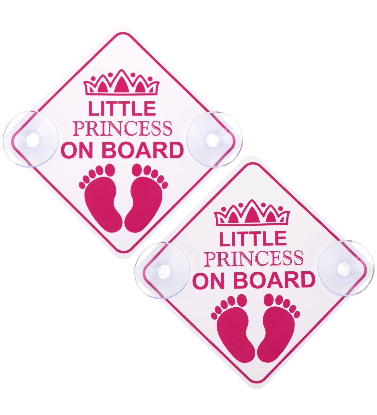 Amabro Little Princess on Board Car Warning Signs 2pcs - Pink Safety Bumper Sticker Set - Buy Online on GoSupps.com