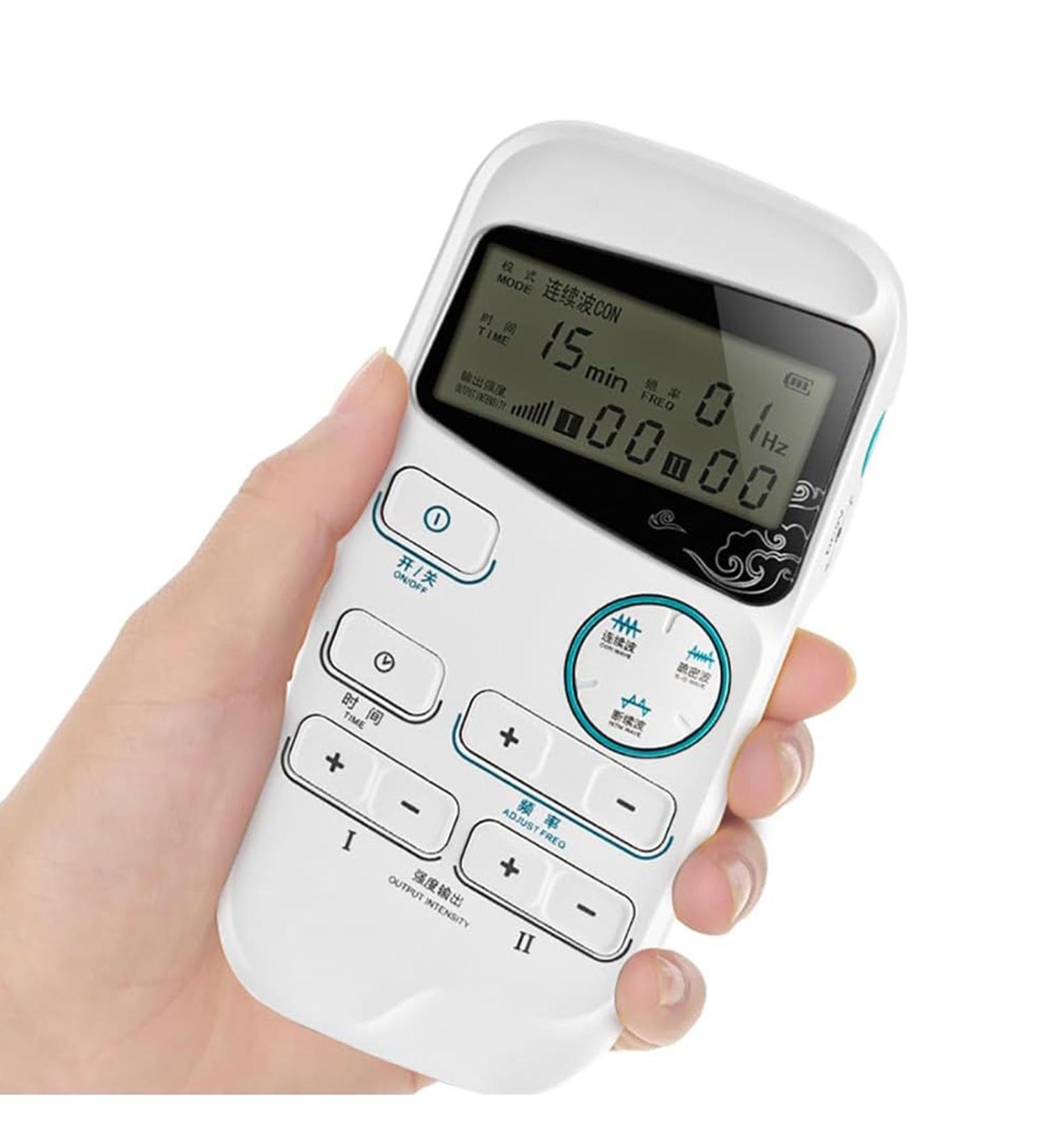 Electronic Acupuncture Treatment Apparatus Portable Acupuncture Massager Machine Adjustable Intensity 2-Channel Output 3 Modes are Available Frequency Adjustable for Pain Relief - Buy Online on GoSupps.com