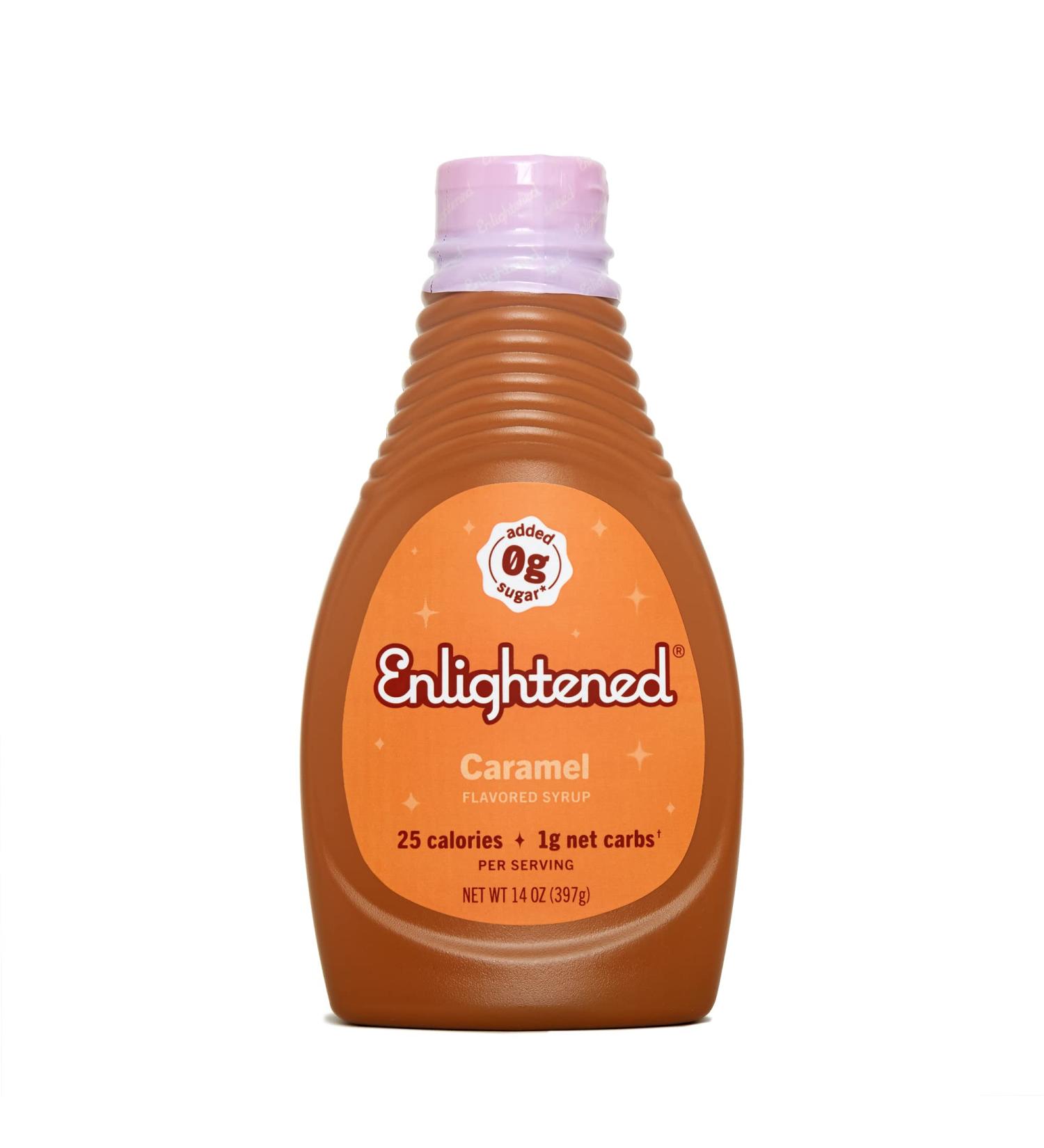 Enlightened Keto Caramel Syrup: Sugar-Free, Gluten-Free, Vegan, Kosher - 25 Calories, 1 Net Carb - Perfect Syrup for Ice Cream, Coffee, Pancakes - 15 oz (Pack of 1) - Buy Online on GoSupps.com