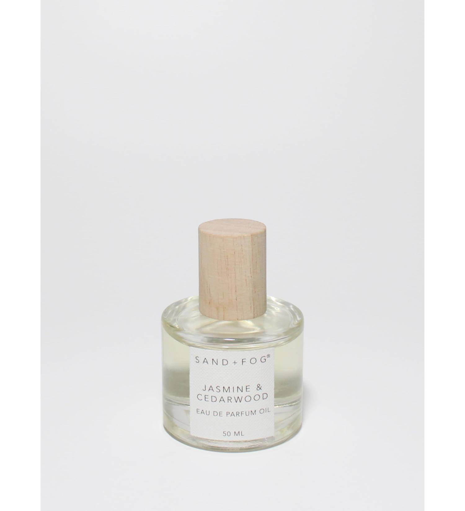 Sand + Fog Luxury Perfume Oil - Jasmine & Cedarwood - 50ml Rollerball Alcohol-free Cruelty Free Sulfate Free Paraben Free 1.69 Fl Oz (Pack of 1) Jasmine & Cedarwood