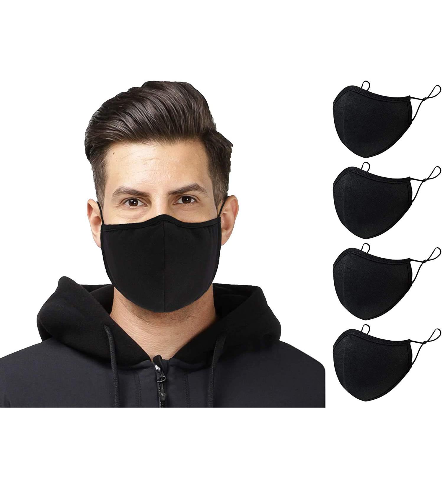 MAVIKS Reusable Face Masks for Women & Men - Pack of 4, Adjustable Straps, Breathable Cotton Fabric - Buy Online on GoSupps.com