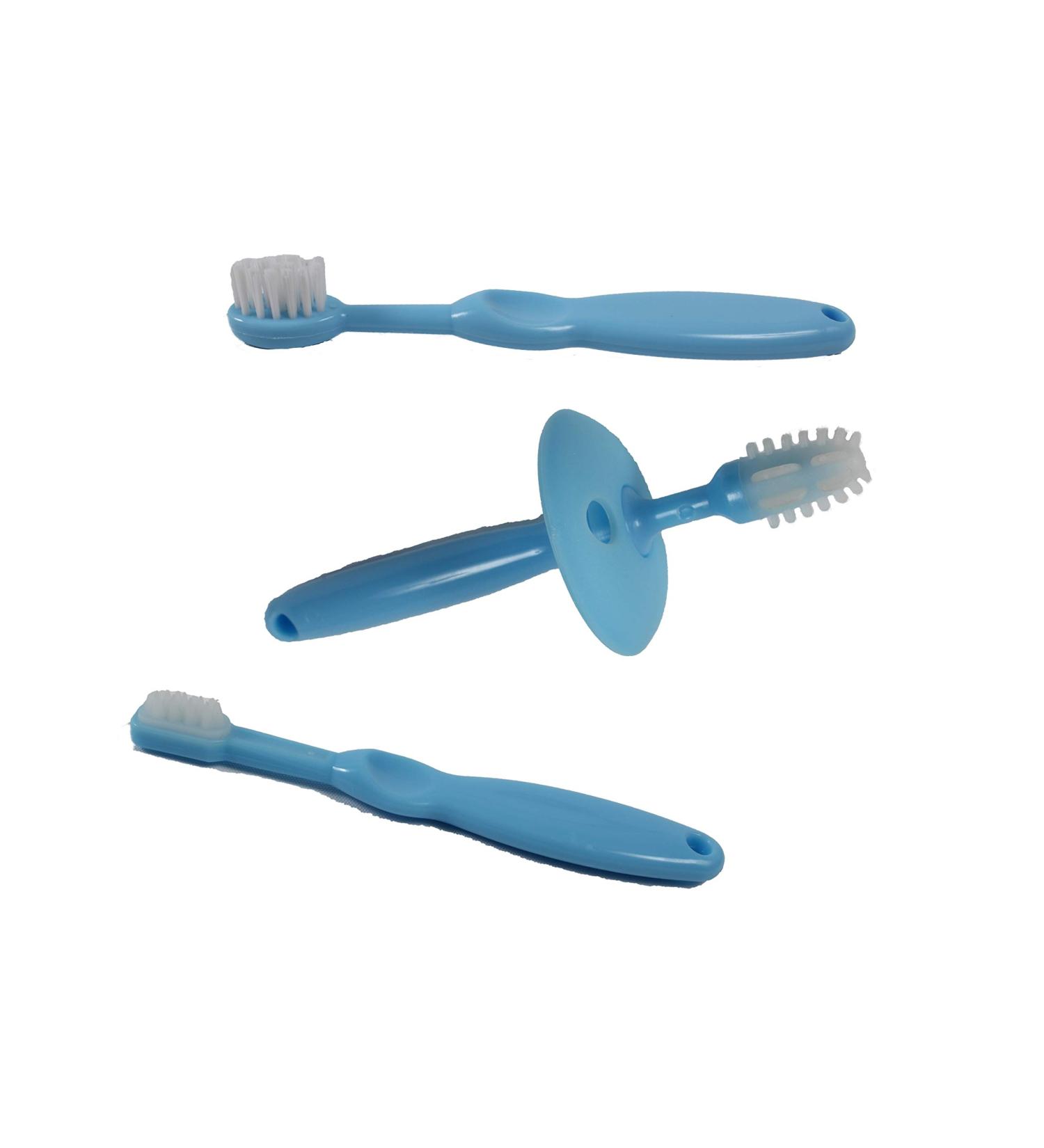 Sweetie Toothbrush Set (3 Pack) - Silicone Baby Toothbrush Set for Infants (0-2 years) - First Toothbrush Kit for Babies (Color May Vary) - Buy Online on GoSupps.com