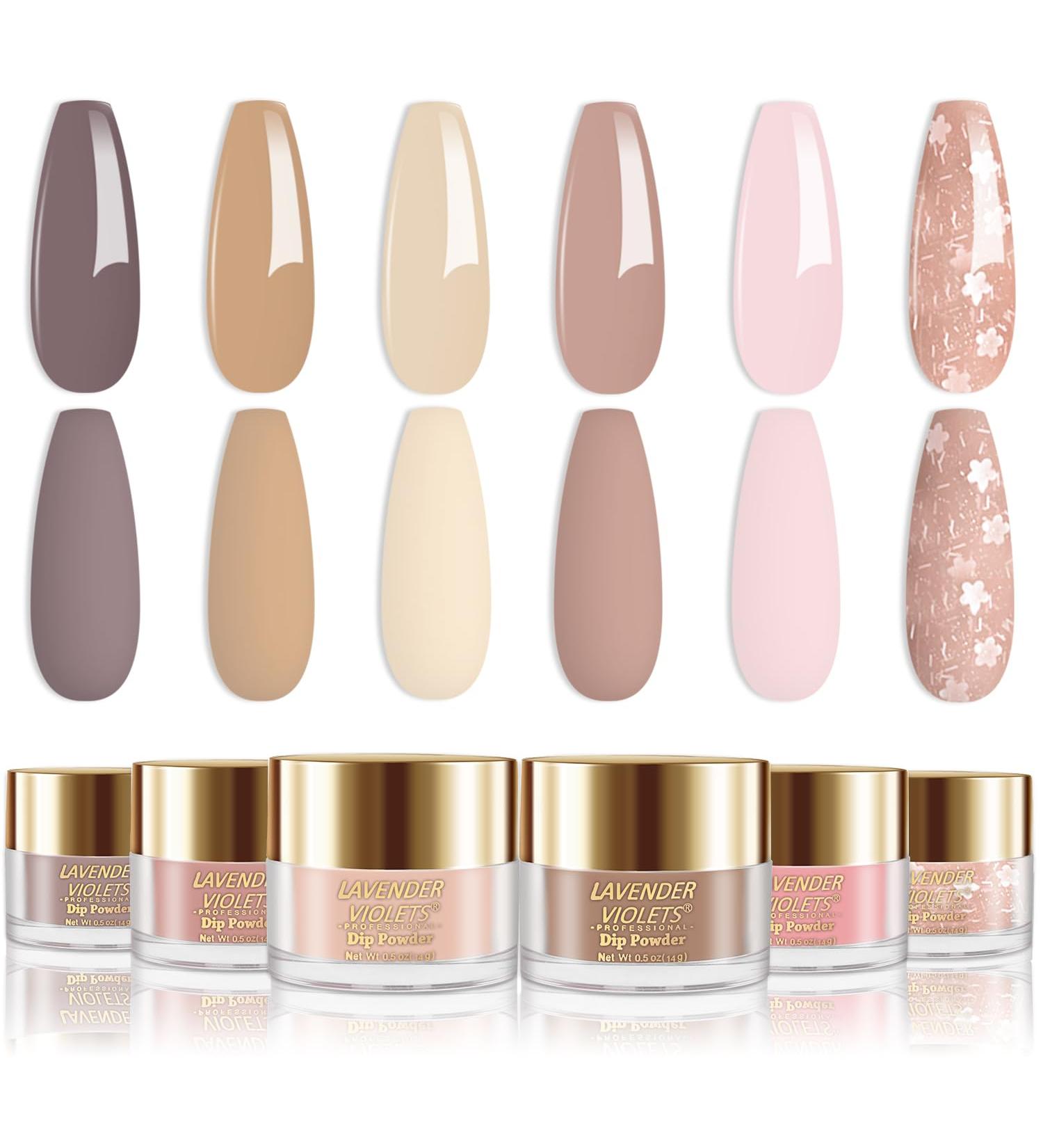 Lavender Violets 14g x 6 Colors Dip Powder Set for Nude Pink Cream Beige Nail Art - J204 - Buy Online on GoSupps.com
