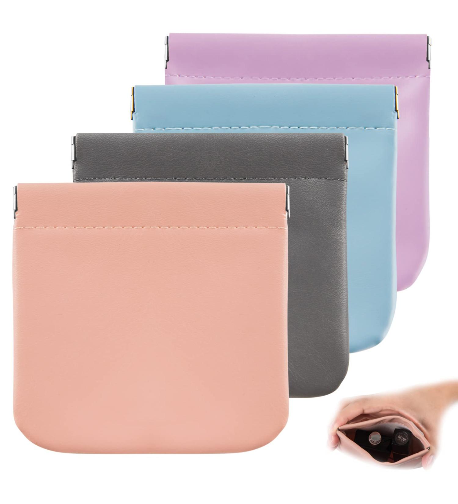 CANIPHA 4pcs Lambskin Pocket Cosmetic Bag - Waterproof Portable Self-closing Mini Makeup Pouch for Women - Ideal for Travel Storage of Cosmetics, Headphones, and Jewelry - Buy Online on GoSupps.com