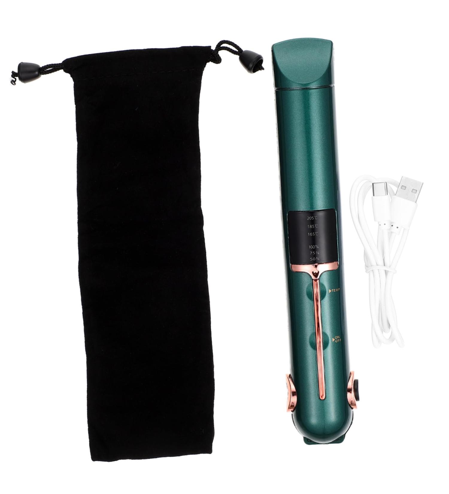 Baluue Curling Iron Hair Straightening Tool Travel Curling Wand Mini Hair Crimper Cordless Power Tools Abs 21X4X3.5CM Green - Buy Online on GoSupps.com