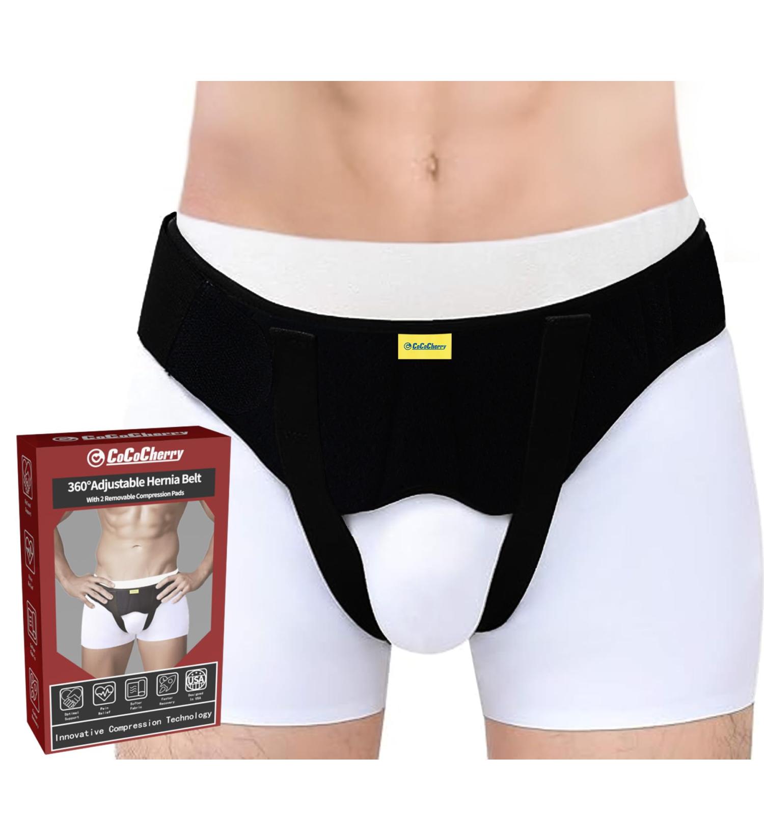 Hernia Support for Men | Inguinal Hernia Belt & Truss | Pain Relief Recovery Strap with Removable Compression Pads - Comfortable Medium Size - Buy Online on GoSupps.com