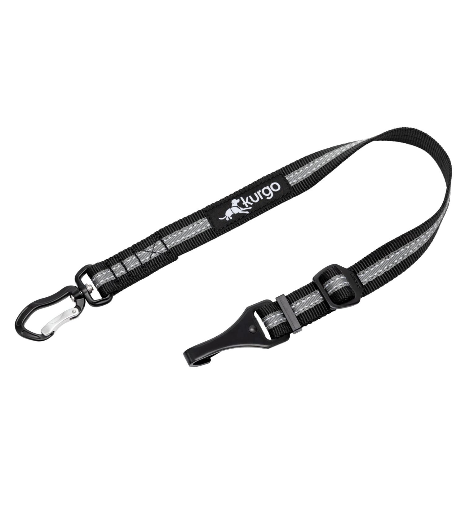 Kurgo Direct to ISO-FIX Swivel Tether Universal Car Seat Belt for Dogs Tangle-Free with Latch Bar Attachment Adjustable Black/Charcoal - Buy Online on GoSupps.com