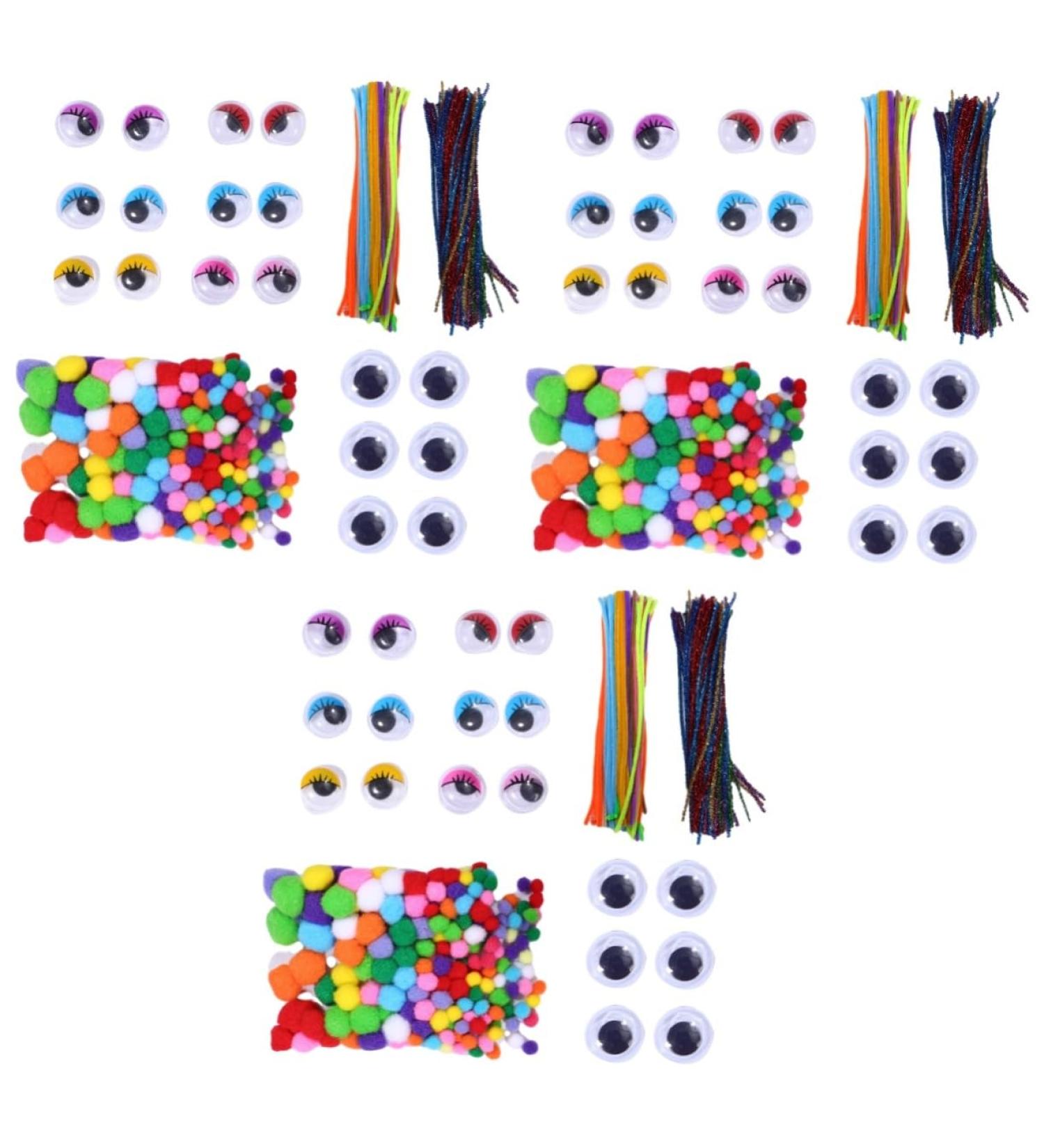 Lurrose 2100 Pcs Diy Twist Stick Glue Eyes Fur Ball Set Stuffed Toy Diy Toys Toddler Cleaners Craft Assorted Colorx3pcs 30X0.5CMx3pcs - Buy Online on GoSupps.com