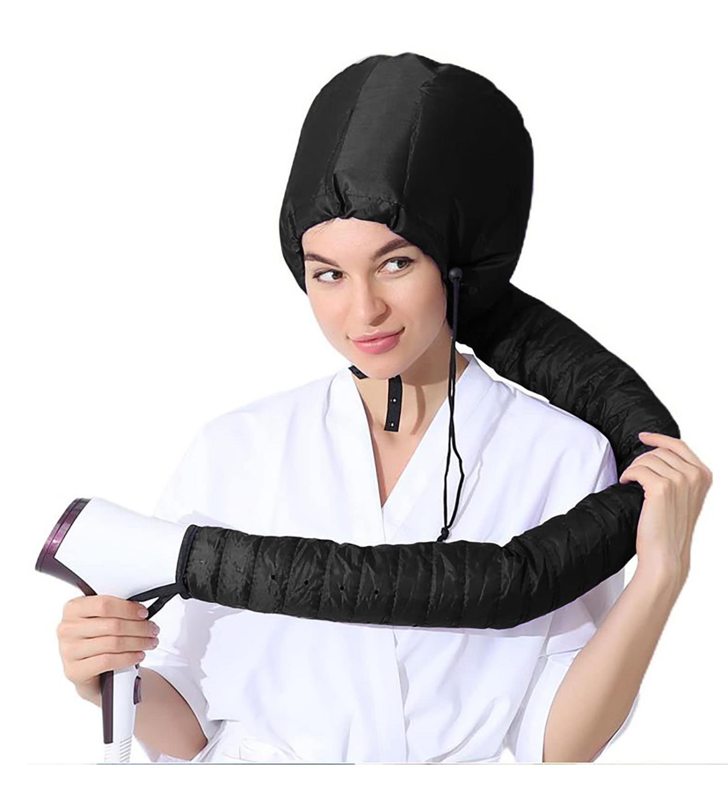 Portable Bonnet Hood Hair Dryer Attachment for Styling & Conditioning - Long Tube Cap in Black - Buy Online on GoSupps.com