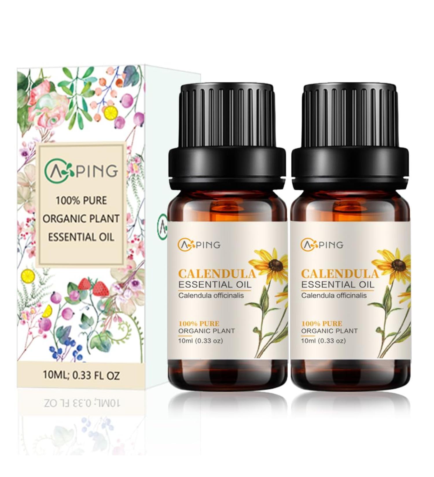 2-PACK Calendula Essential Oil - 100% Pure Organic Natural Plant (Calendula officinalis) Calendula Oil for Diffuser Aroma Spa Massage Yoga Perfume Body - 2x10ML - Buy Online on GoSupps.com