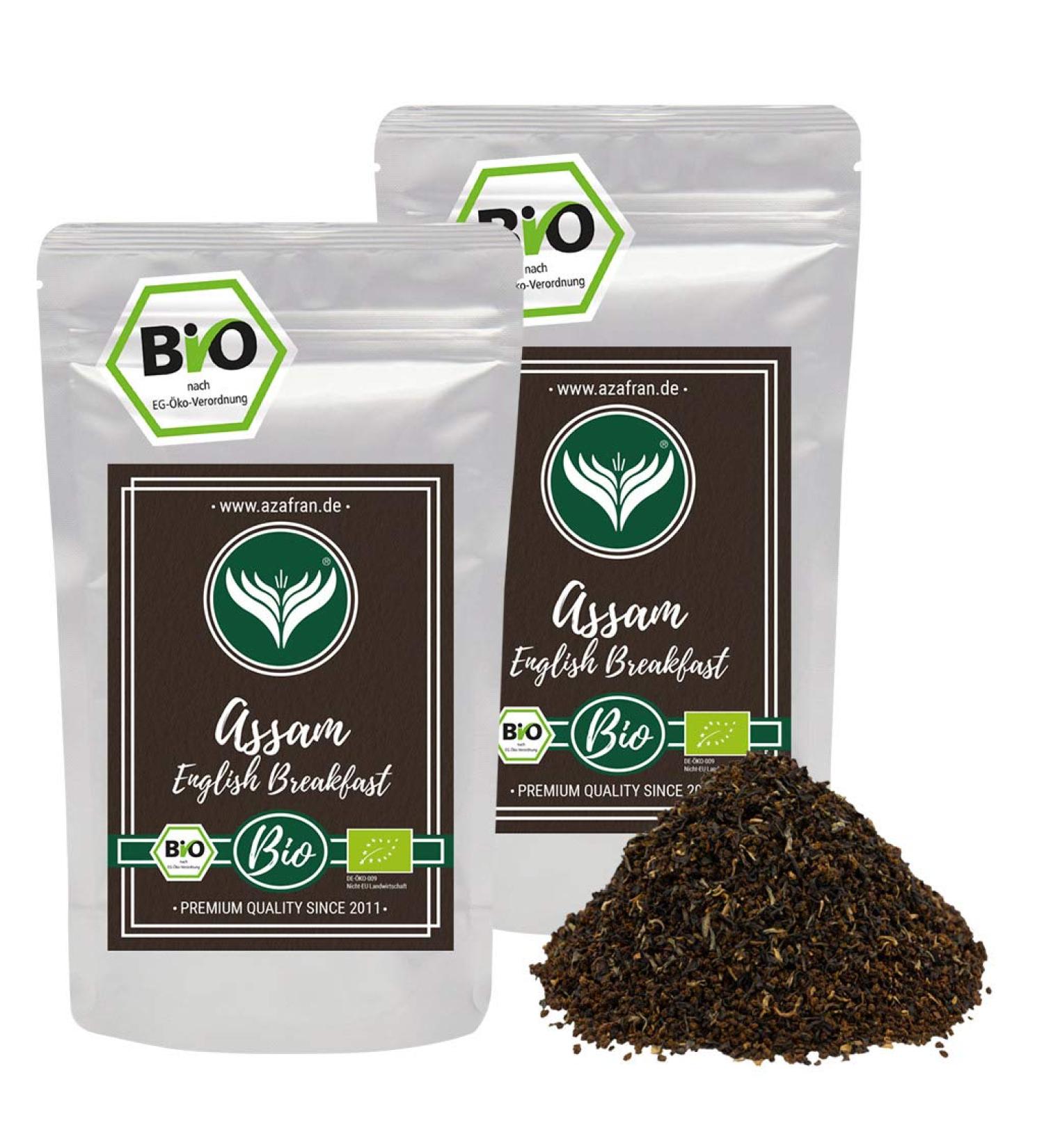 Buy Azafran ORGANIC Assam Black Tea - English Breakfast & East Frisian Tea 500g | International Shipping Available - Buy Online on GoSupps.com
