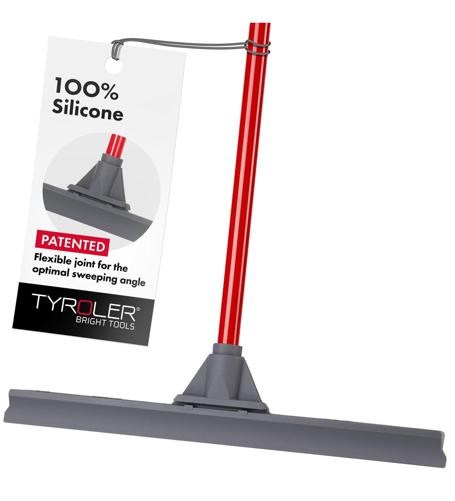 Tyroler Bright Tools Heavy Duty Floor Squeegee 100% Silicone Blade 45 Cm with Flexible Joint for Better Sweeping 4 Part Handle 140cm Multi-Surface Design Dries Floors Quickly Without Water Spots - Buy Online on GoSupps.com