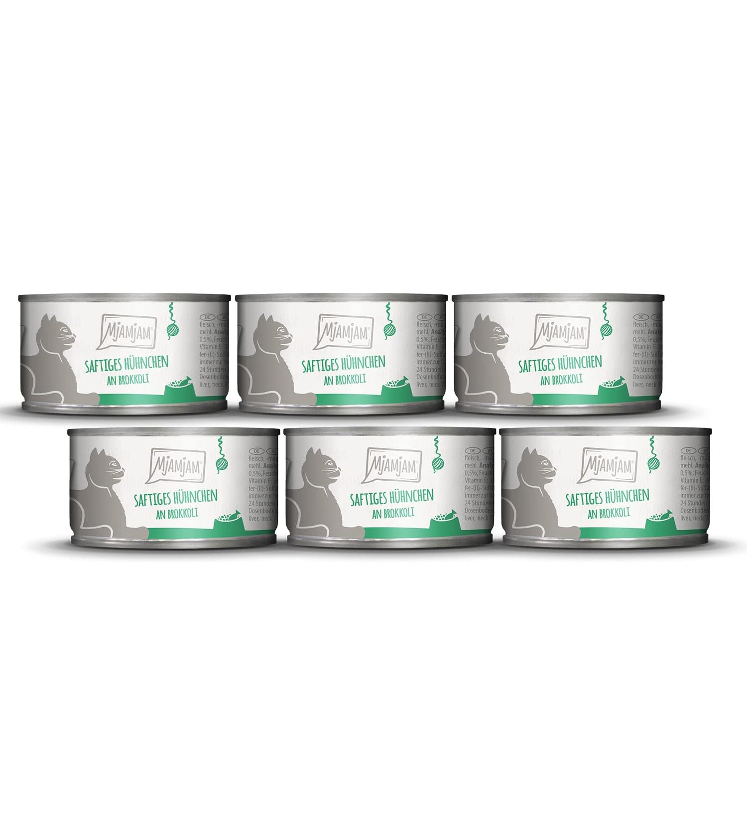 Mjamjam Premium Wet Cat Food - Juicy Chicken & Broccoli - Grain Free 6 Pack (6 x 100g) - Extra Meat Formula - Buy Online on GoSupps.com