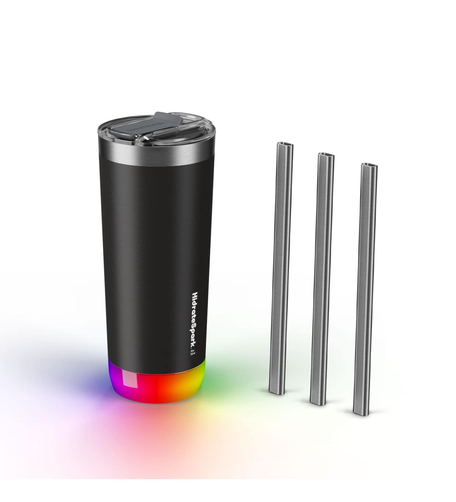 Hidrate Spark PRO 20oz Tumbler Black with 3 Bonus Straws - Buy Online on GoSupps.com