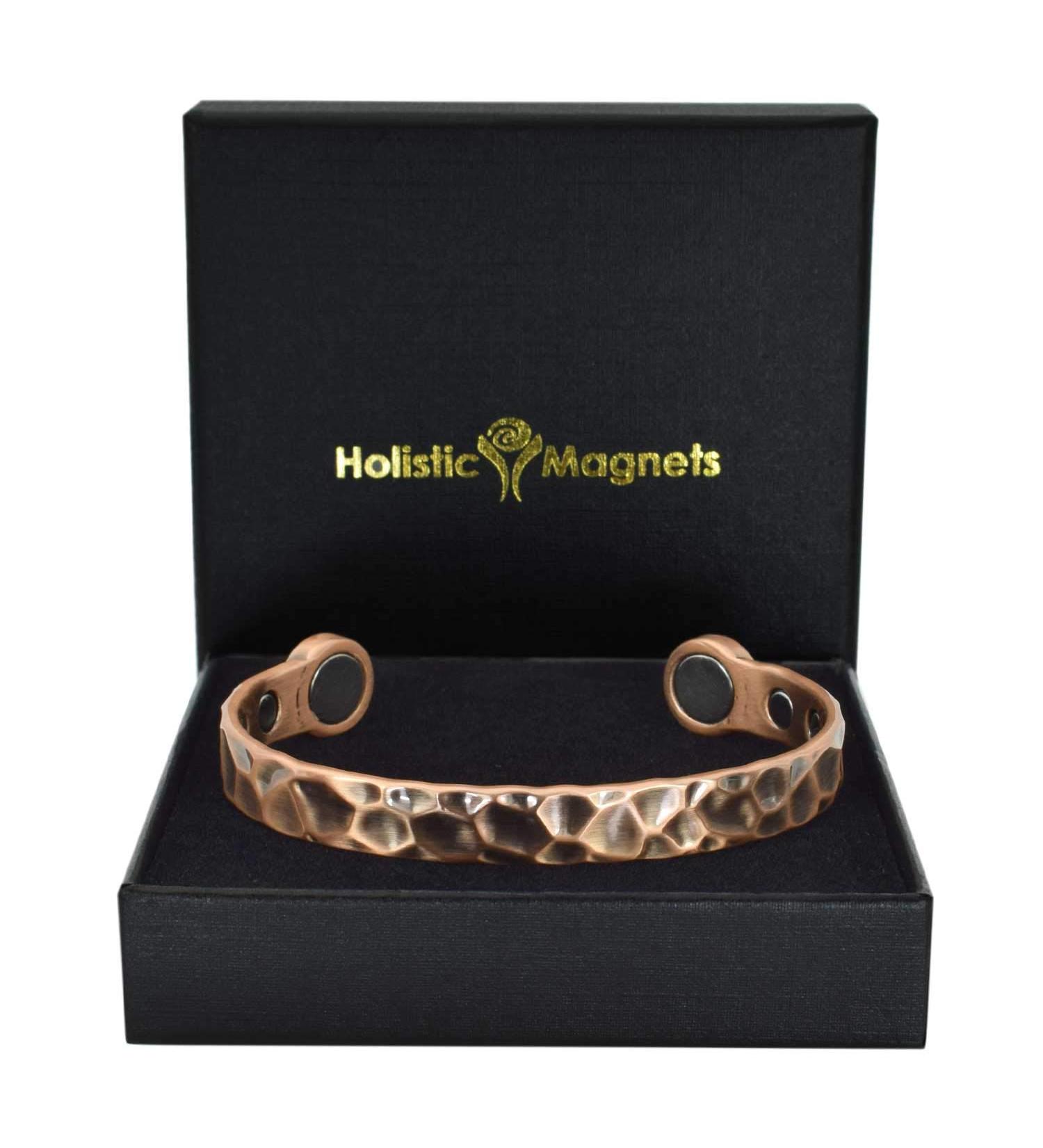 XL Mens Pure Copper Magnetic Bracelet Copper Bangle Holistic Magnetic Band with 6 Powerful Neodymium Magnets Unisex Adjustable Hammered Cuff-HM (XL: Wrist 22 24cm/8.6 9.5 ) - Buy Online on GoSupps.com