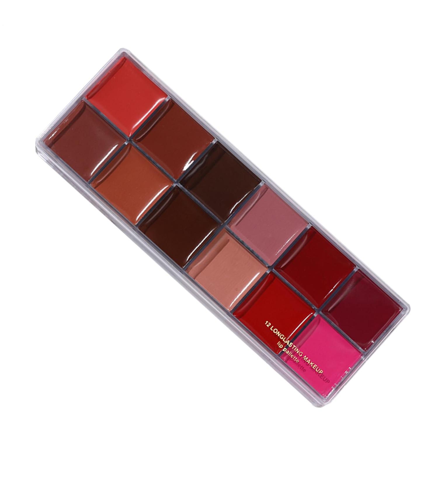  Wisylizv 12-Color Lip Palette | Long-Lasting 12 Shades Lip Makeup Palette | Universal Shades Lightweight Gloss Soft Texture Ideal for Adult Women and Teenagers - Buy Online on GoSupps.com