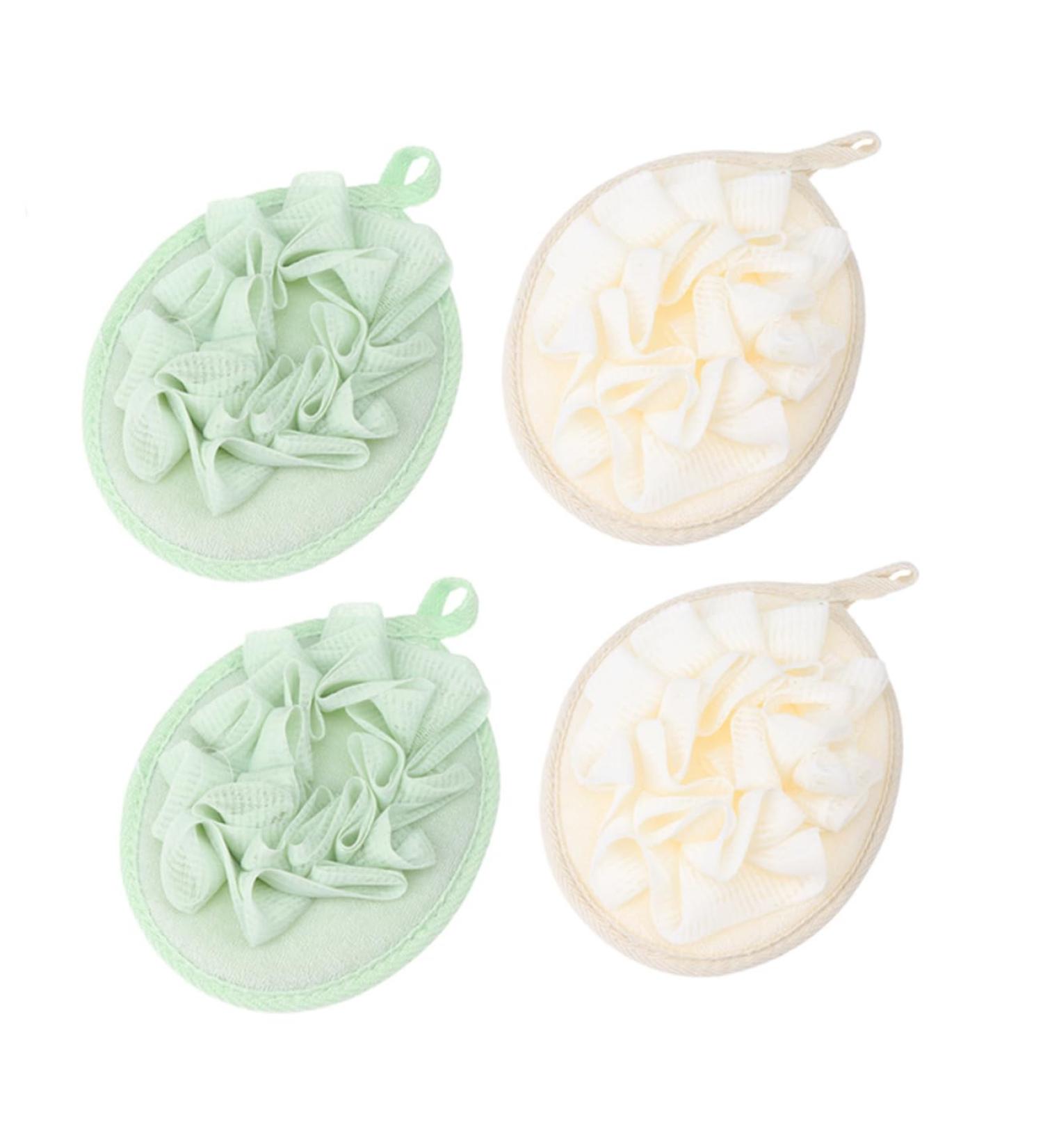 NOLITOY 4pcs Pure Flower Bath Ball Shower Sponges | Premium Mesh Loofah for Luxurious Bathing | Soft & Effective Bubble Maker Spa Experience - Buy Online on GoSupps.com