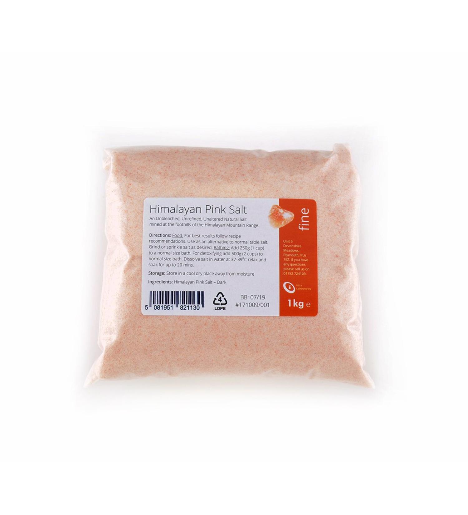 Himalayan Pink Salt Fine Grade 1kg - Natural & Unrefined Pink Salt from the Himalayas
