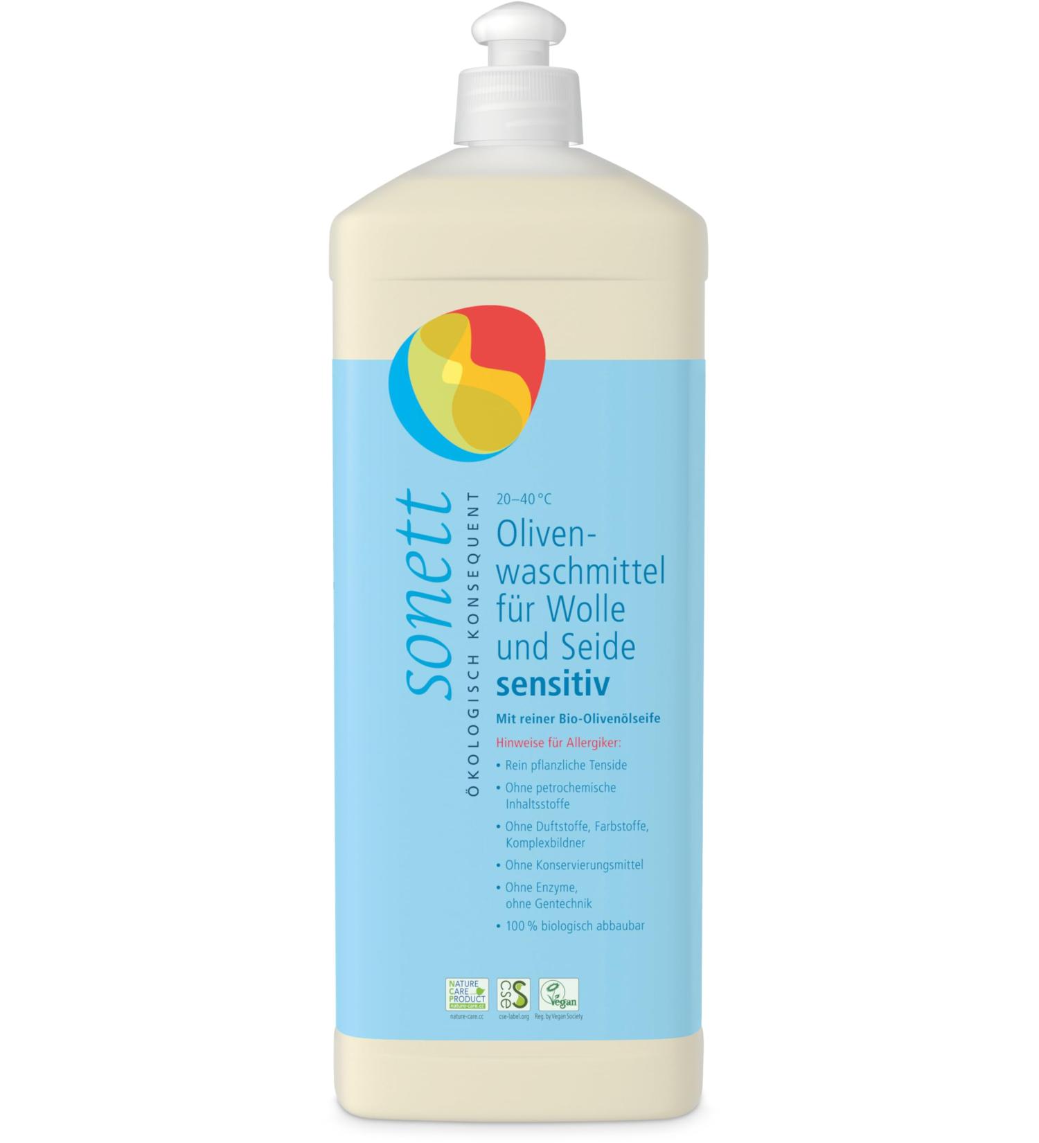 Sonett Bio olive detergent for sensitive laundry 20-40C (2 x 1 l)