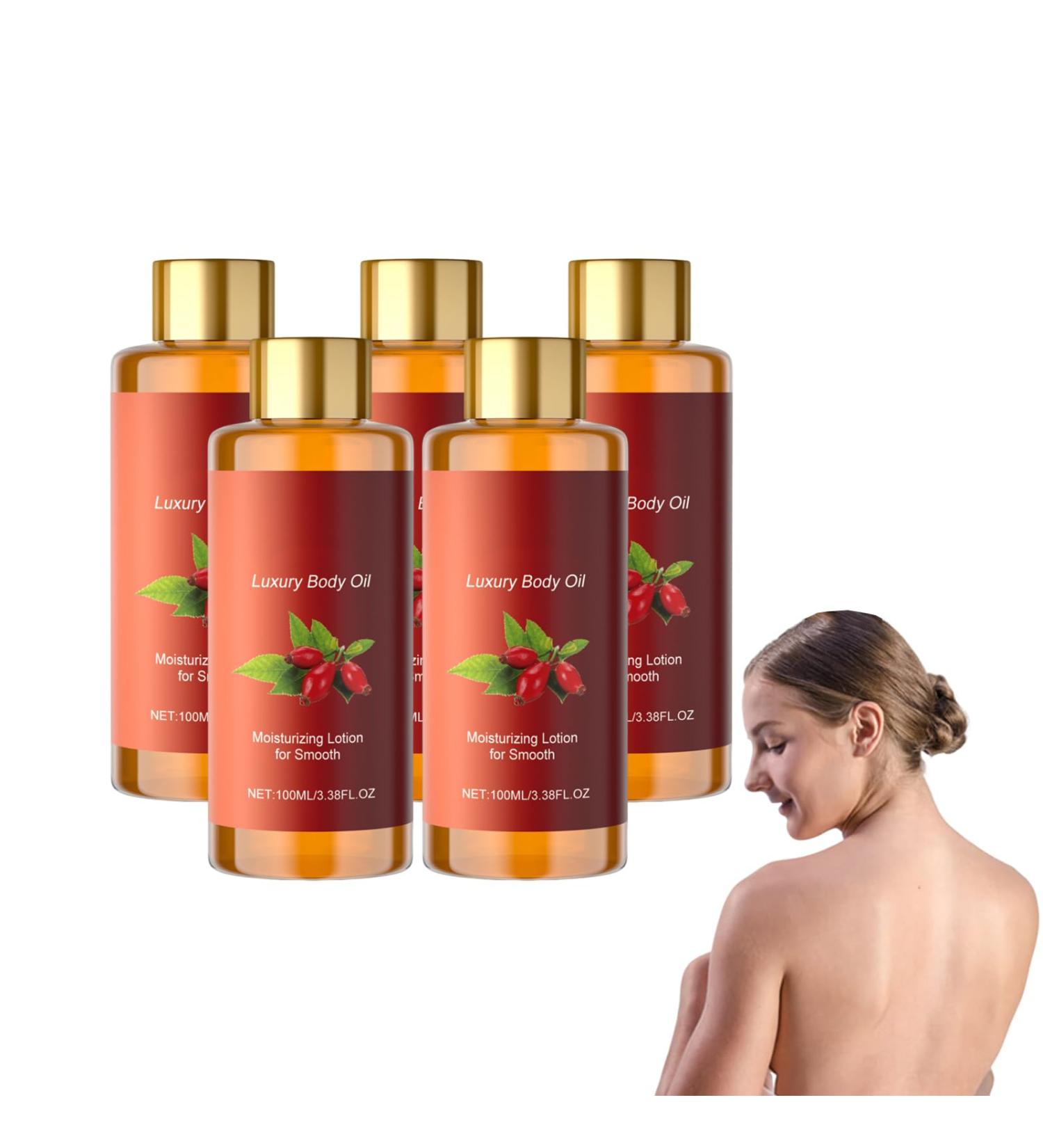 VKaoess Luxury Body Firming Oil with Hyaluronic Acid and Vitamin E Skin Tightening and Moisturizing Dry Skin Care for Women Comfortable Glow Essence for Arms Tummy 100ml 5 Bottles - Buy Online on GoSupps.com