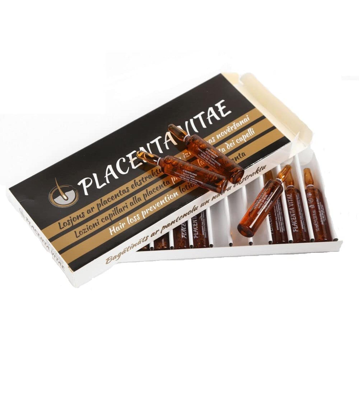 Placenta Vitae Extract Hair Loss Lotion - 12 Vials (0.35 fl oz) | Effective Hair Regrowth Solution - Buy Online on GoSupps.com
