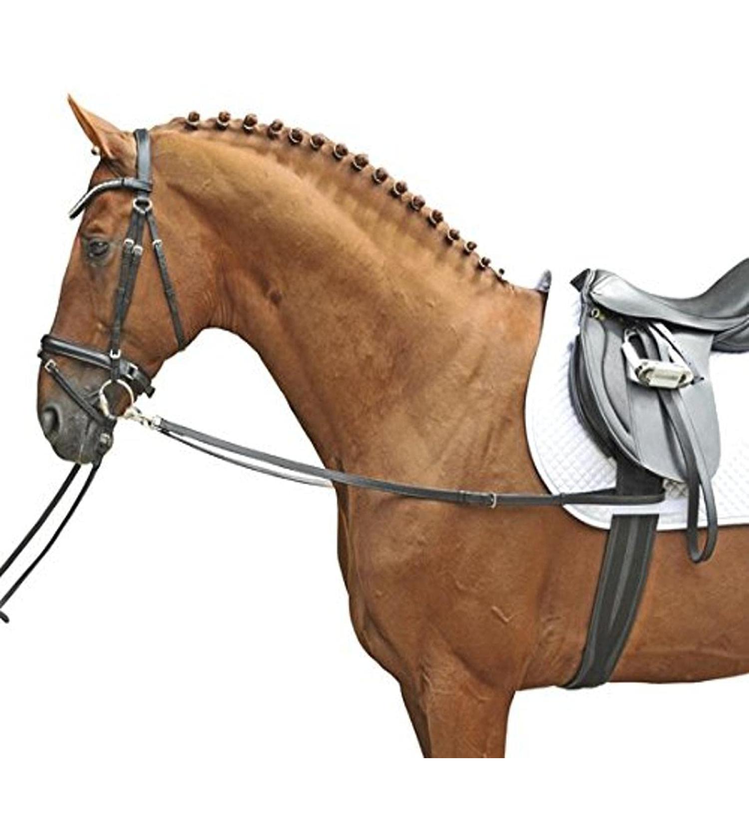 HKM side reins-1873 black thoroughbred/warmblood