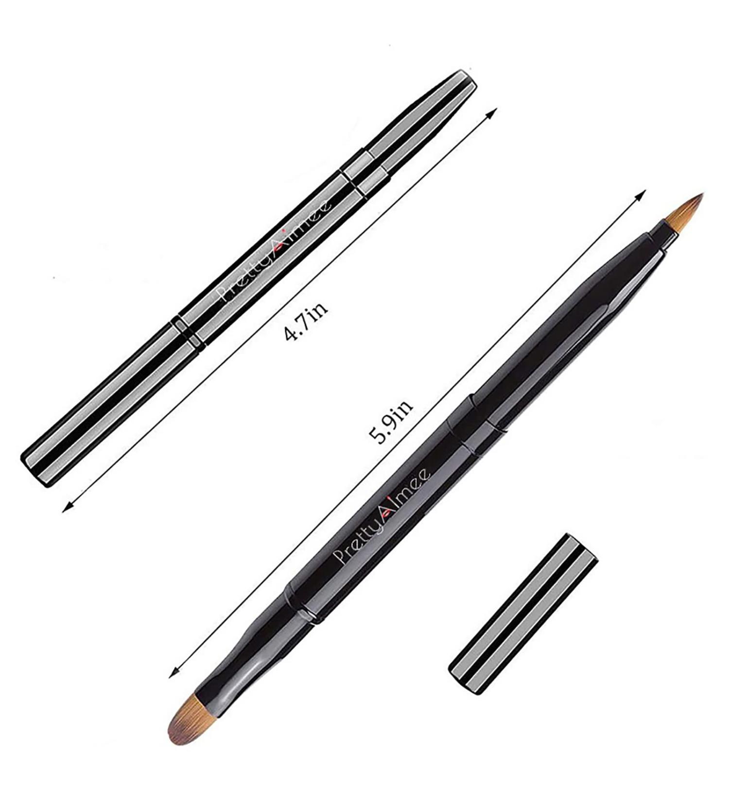 PrettyAimee Retractable Lip Brush Lip Liner Brushes Concealer Dual End Travel Retractable Lipstick Eyeshadow Foundation Makeup Brush Tool - Buy Online on GoSupps.com