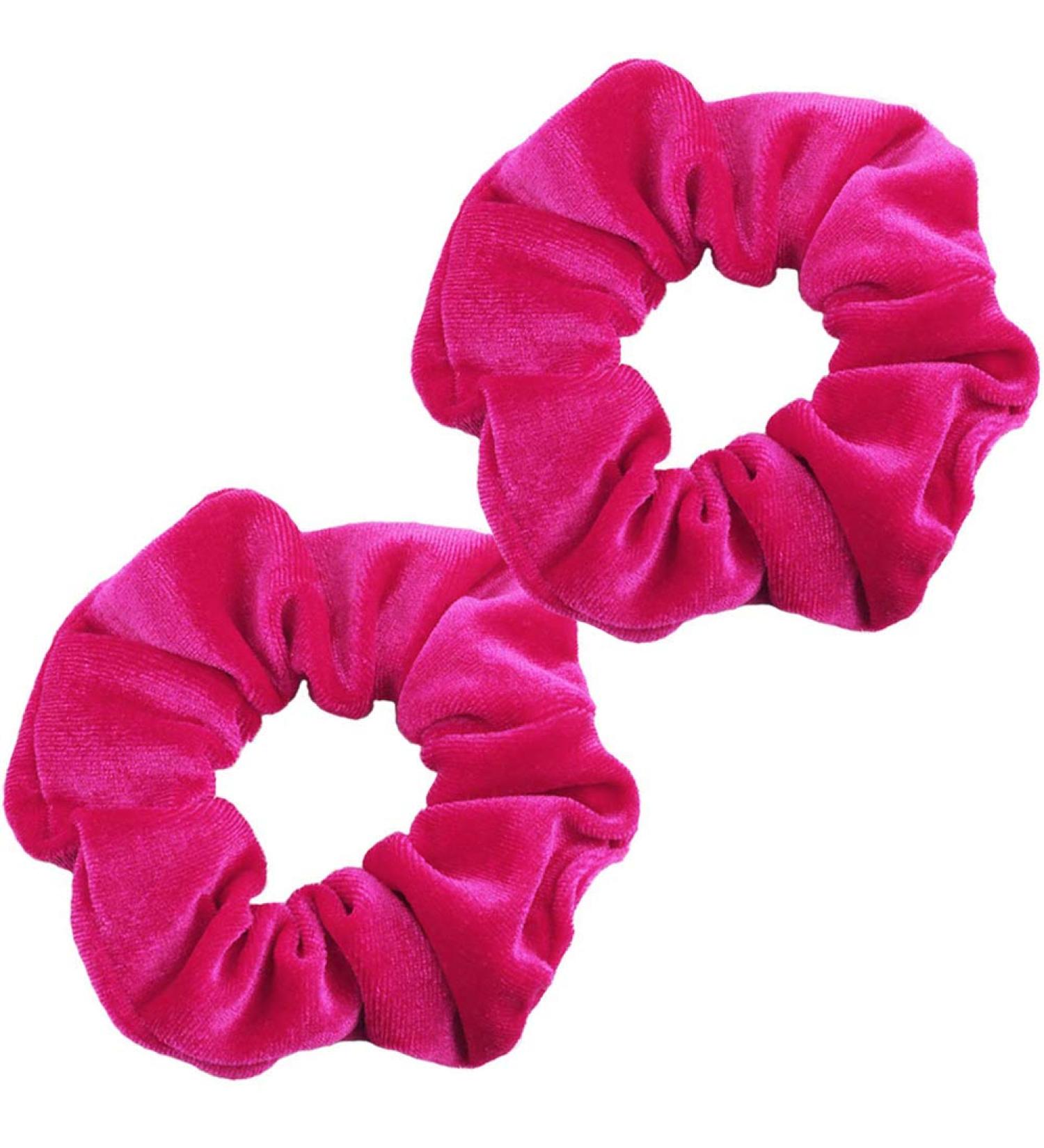 Guvass 2 Pack Hot Pink Velvet Hair Scrunchies for Women - Soft Elastic Hair Bands - Buy Online on GoSupps.com