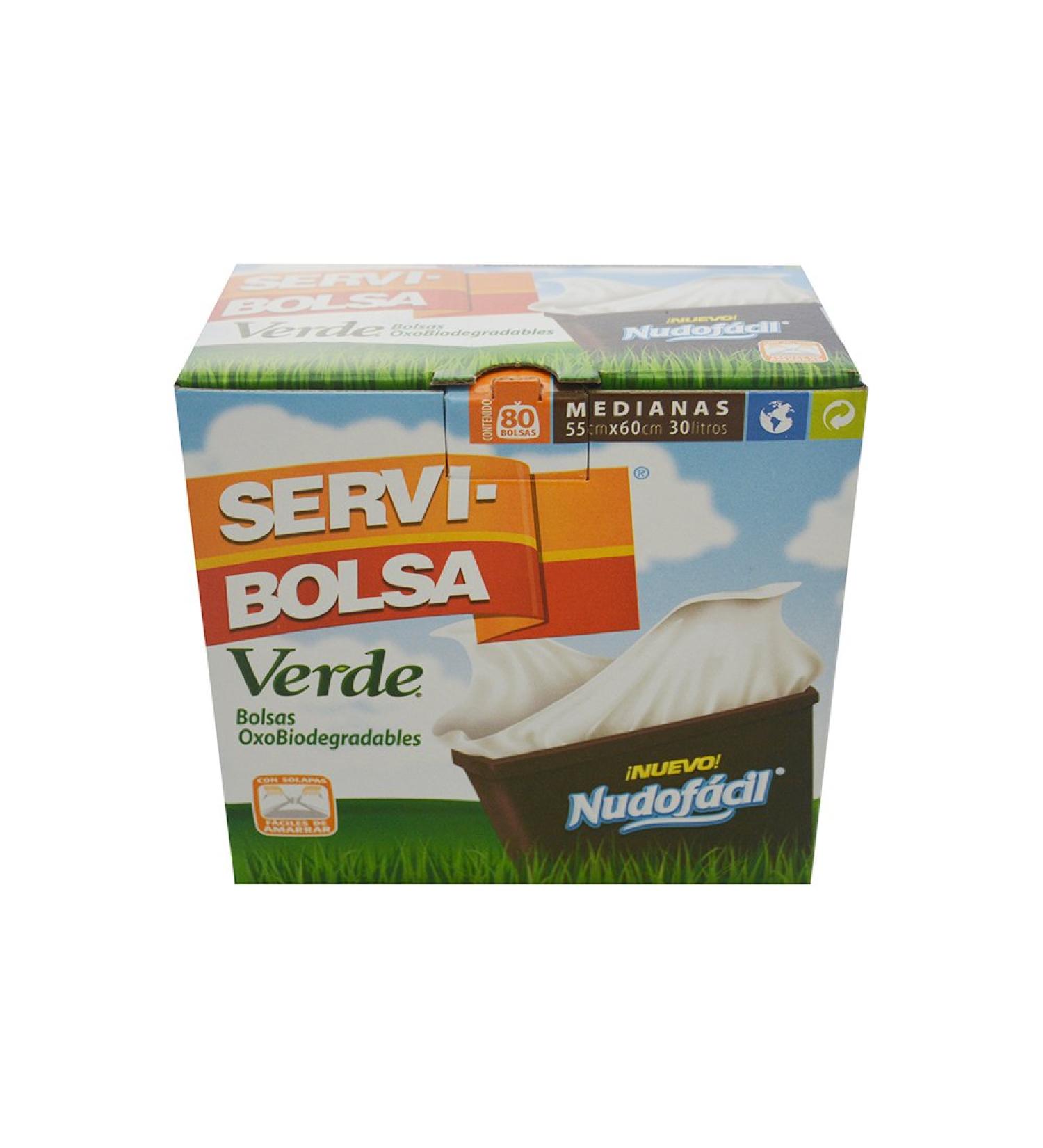 Servi-Bolsa Biodegradable Waste Bags with Easy Knot White Medium 55 x 60 cm 1 count (Pack of 1) White bags
