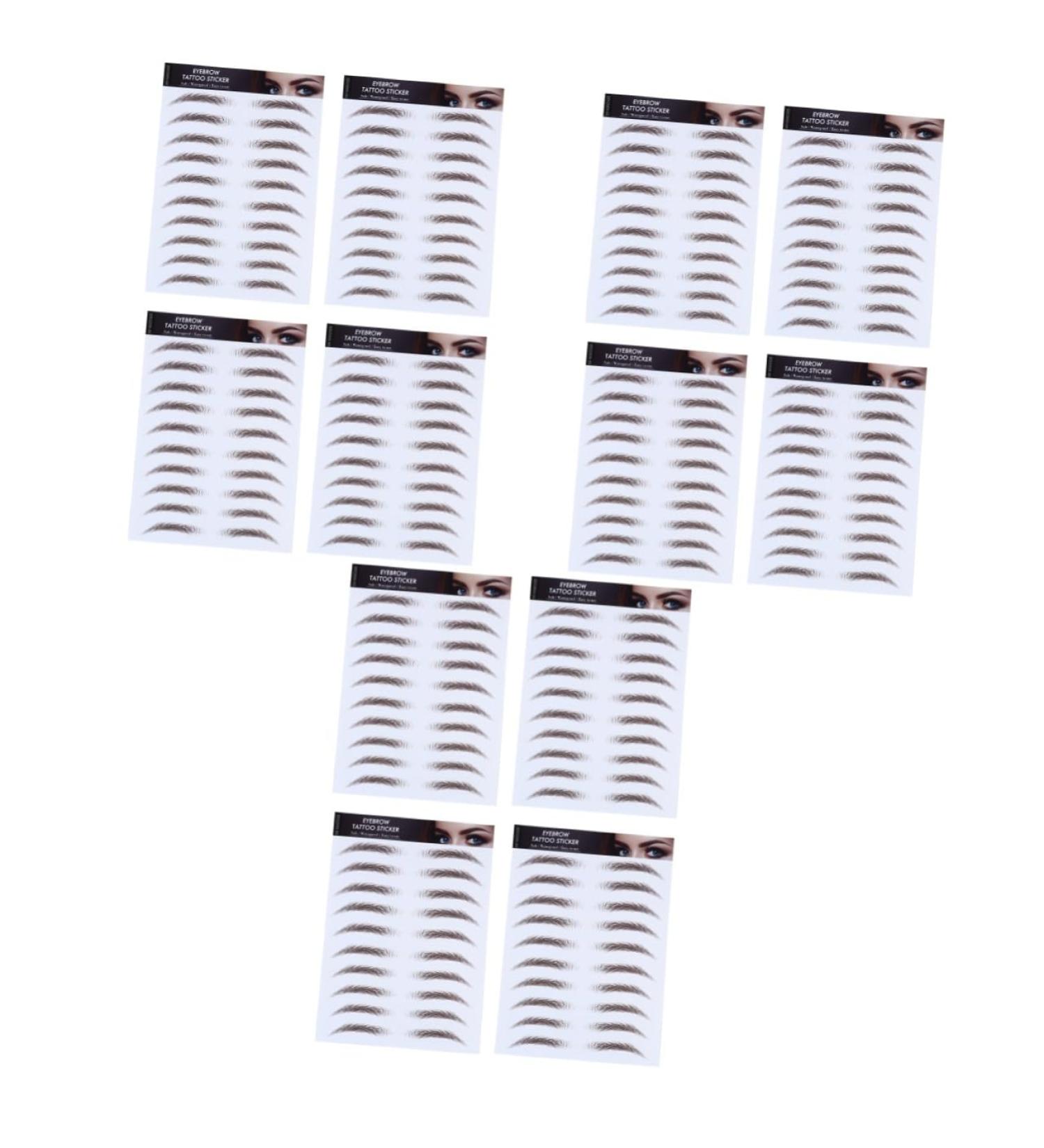 POPETPOP 12 Pcs Eyebrow Stickers Waterproof Makeup Temporary Brow Tattoos Artificial Eyebrow Applique 6d Hair - Buy Online on GoSupps.com