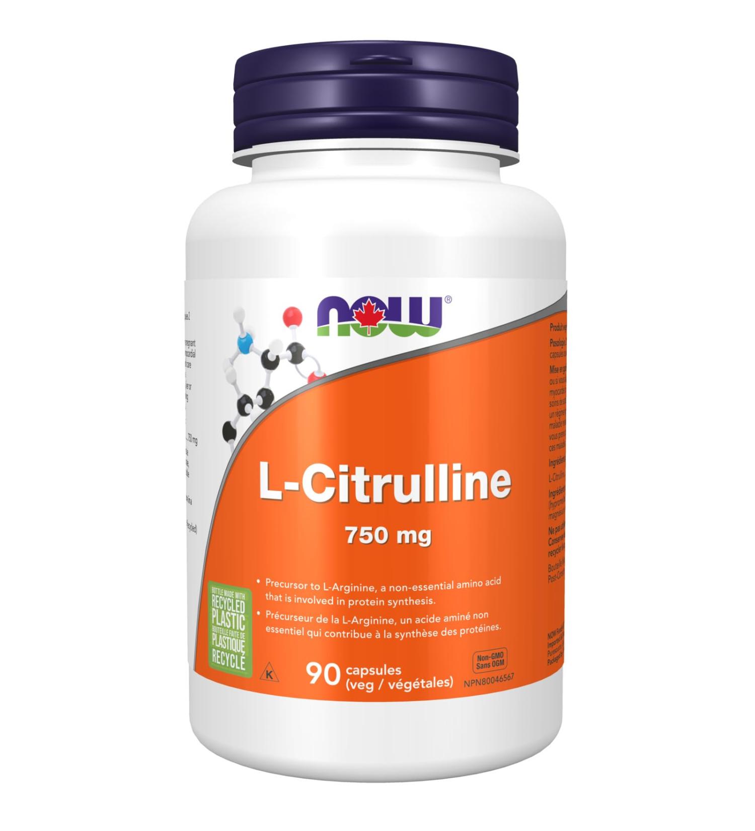 NOW Supplements L-Citrulline 750mg Capsules 90 Count - Buy Online on GoSupps.com