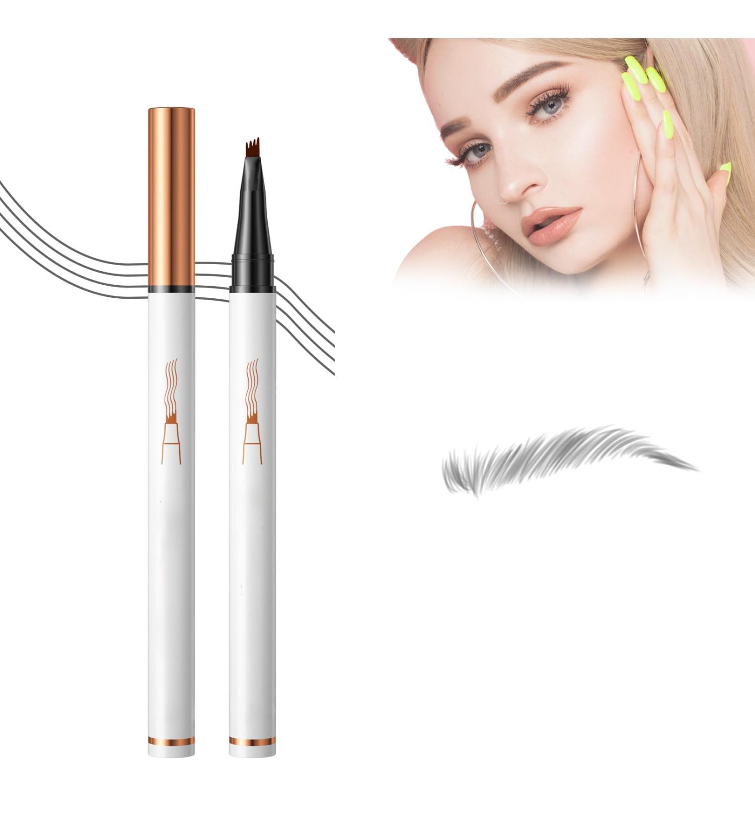 3D Microblading Eyebrow Pencil with 4 Fork Tip 2024 New Magic Eyebrow Pencil Contouring Pen Natural Makeup Fine Stroke Long-Lasting Waterproof Eyebrow Pencil Stay on All Day (2PCS Gray) - Buy Online on GoSupps.com