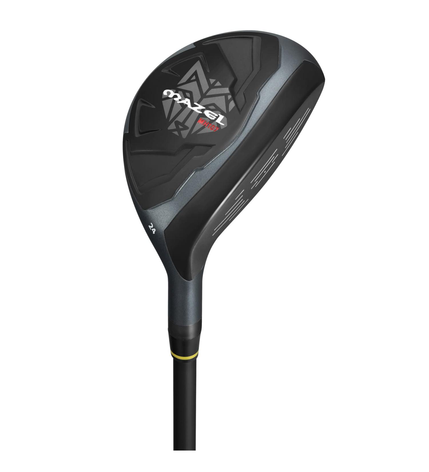 MAZEL MH107 Rescue Hybrid Golf Clubs | 21/24 Degree (4 5 Hybrid) | Graphite Shafts | Right Handed Regular/Stiff Flex | Black 24Degree Stiff - Buy Online on GoSupps.com