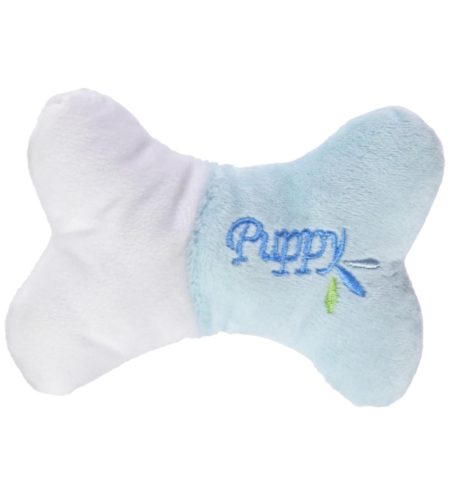 Karlie Plush Puppy Toy - Mini Bone 13cm x 9cm | Soft Assorted Colors | International Shipping - Buy Online on GoSupps.com