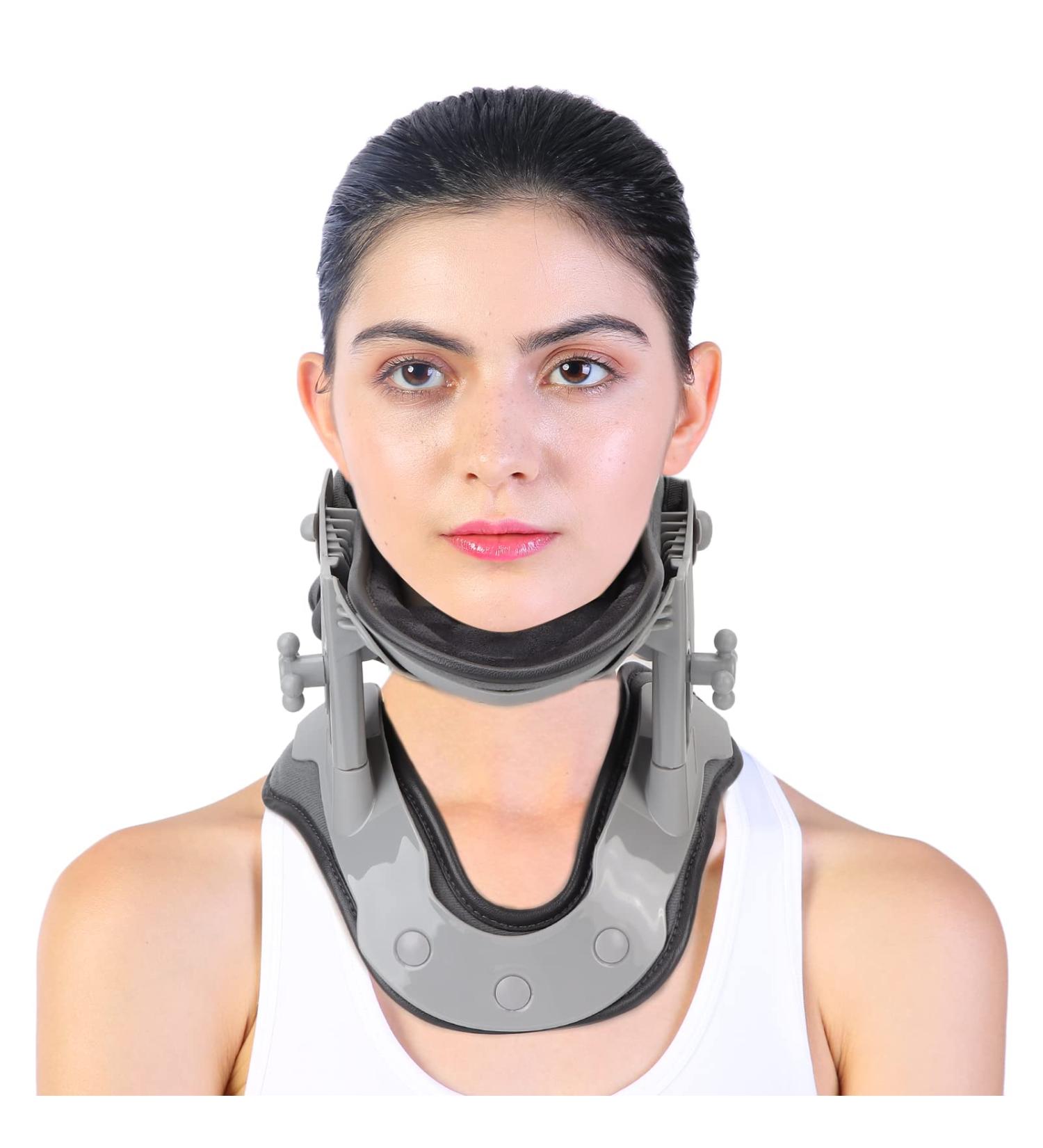 Neck Traction Device with 3 Gears - Adjustable Temperature Heat Support Bandage for Cervical Stretching & Pain Relief - Buy Online on GoSupps.com