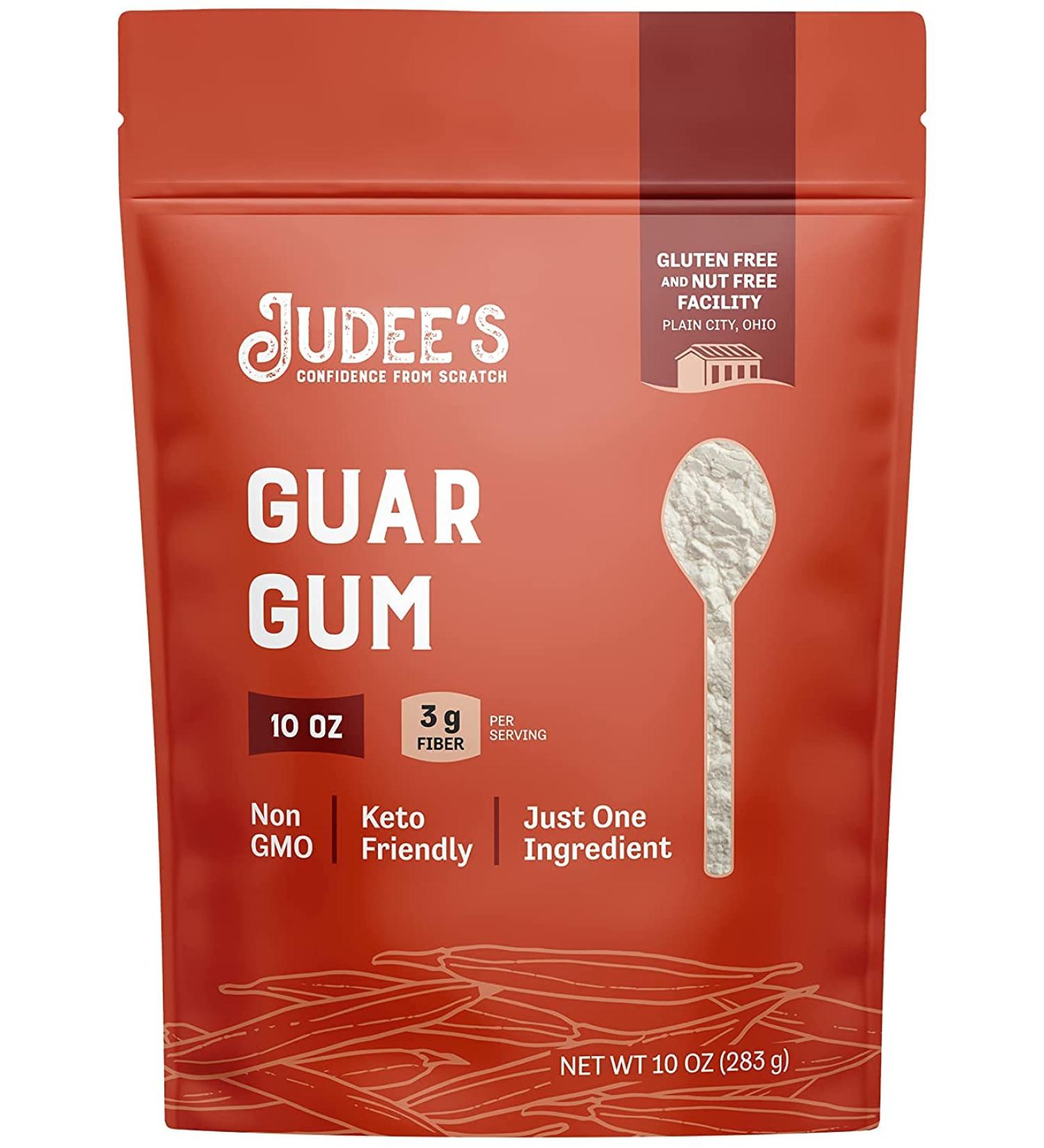 Judees Guar Gum Powder 10oz - Keto-Friendly, Gluten-Free, Nut-Free - 100% Pure Derived from Guar Beans - Low Carb Thickener - 3g Dietary Fiber - Pack of 1 - Buy Online on GoSupps.com