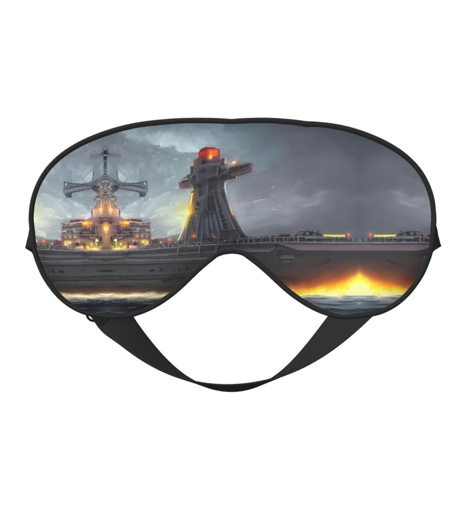 SSIMOO Giant Nuclear Ship Sleep Eye Mask | Breathable Travel Eye Patch for Relaxation - Black - Buy Online on GoSupps.com
